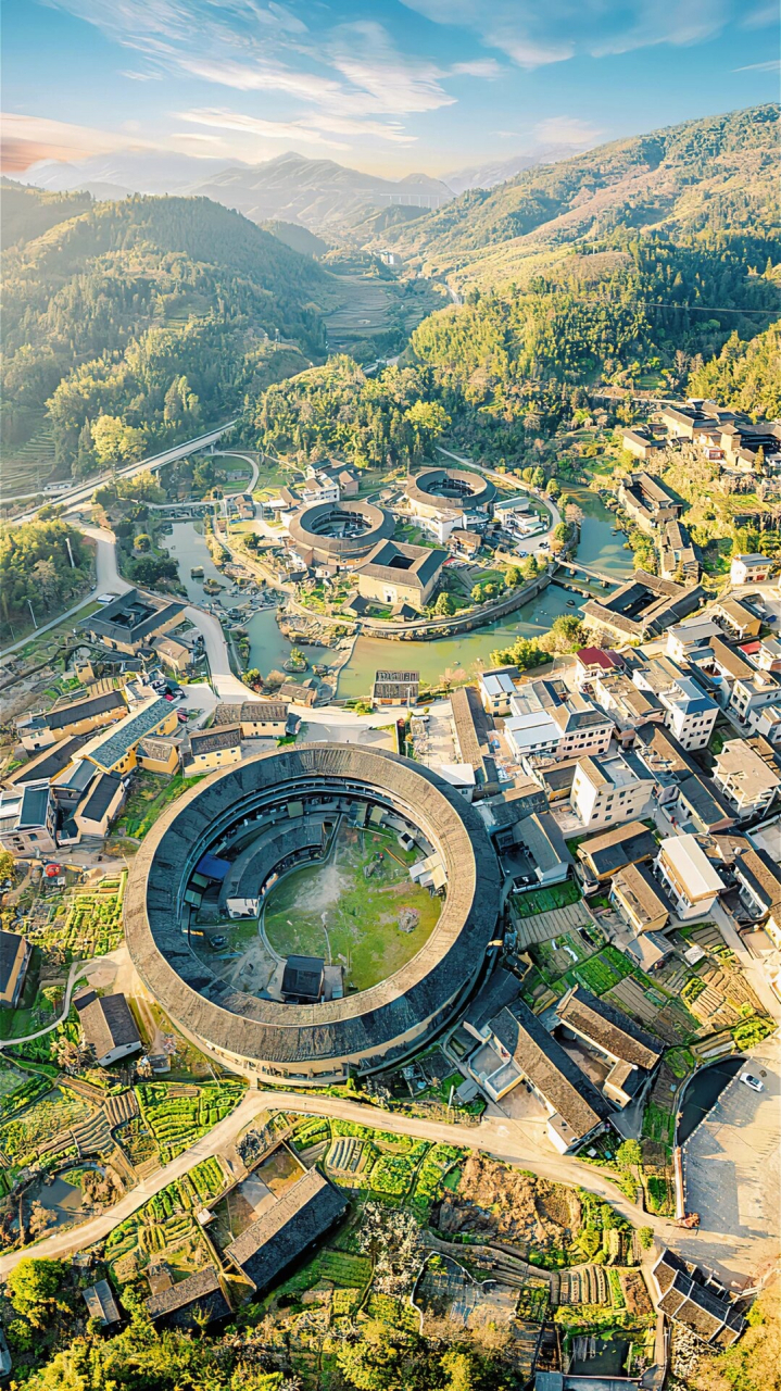 福建土楼四菜一汤地形图片