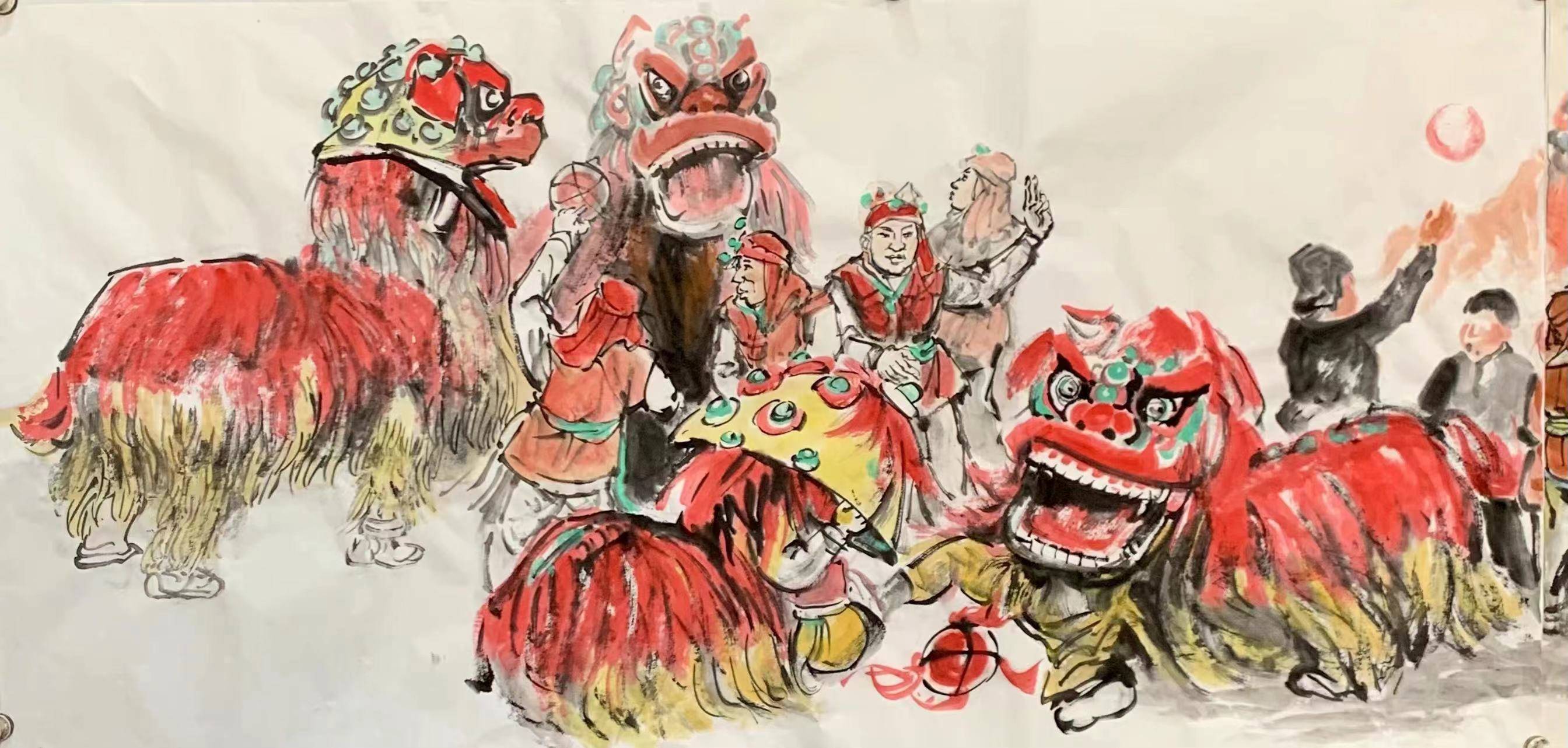 民俗盛会 喜迎薪春一一扈恩龄系列风俗画迎春过大年