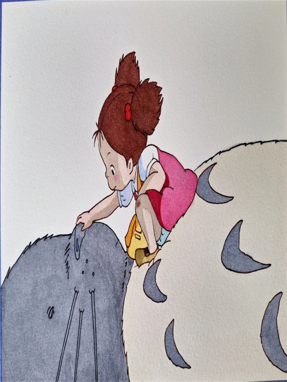 龙猫小梅完成了背景底色一定要涂重一些