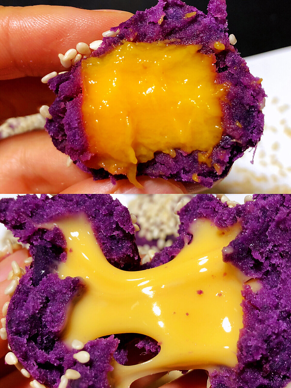 紫薯别再蒸着吃了,加点它,爆浆紫.@红红烘焙的动态