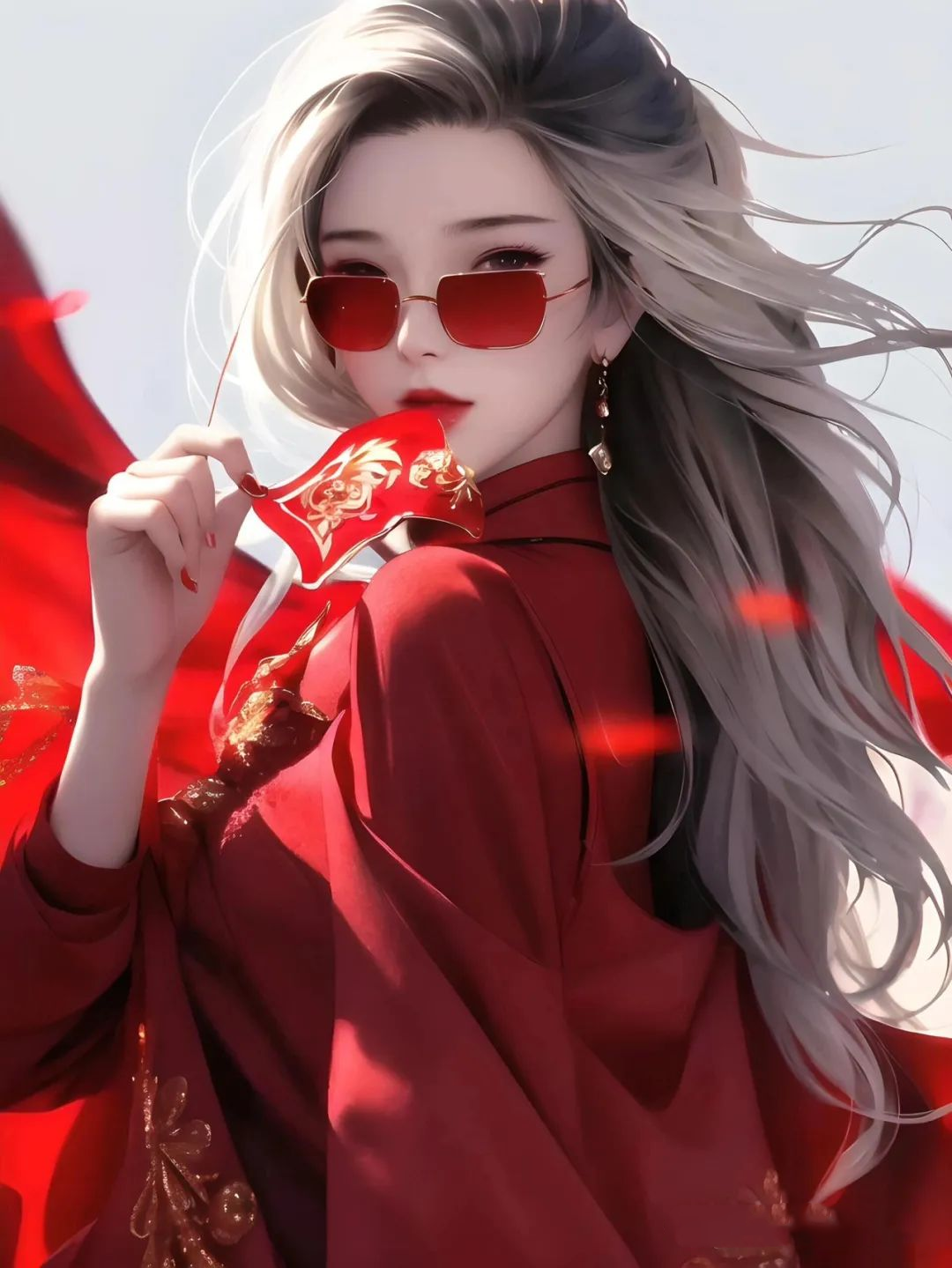 头像分享,红色系暴富女生个性头像