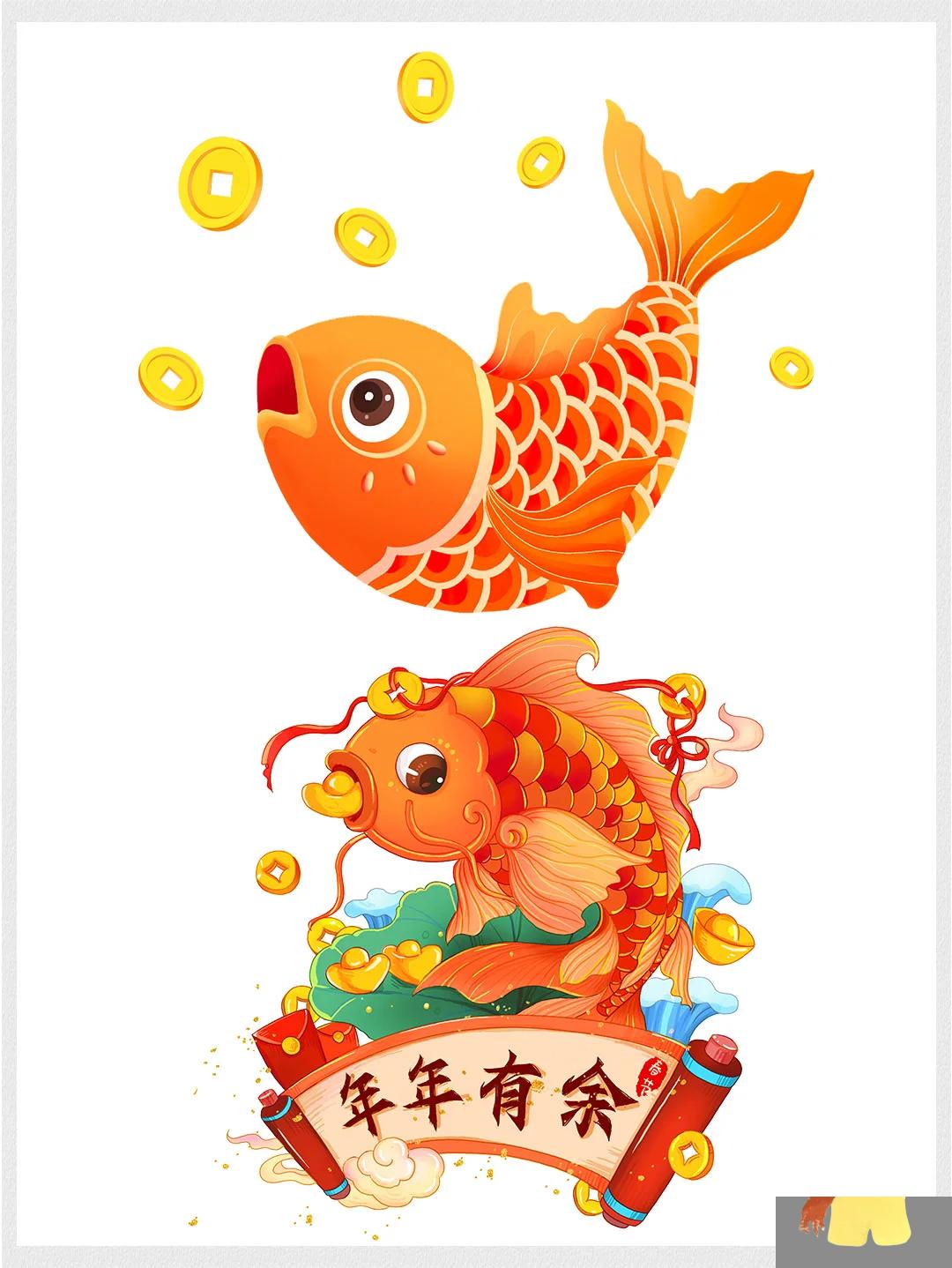 国潮风锦鲤 锦鲤,向来都是好运,吉祥的代表,年年有鱼,鱼跃龙门.