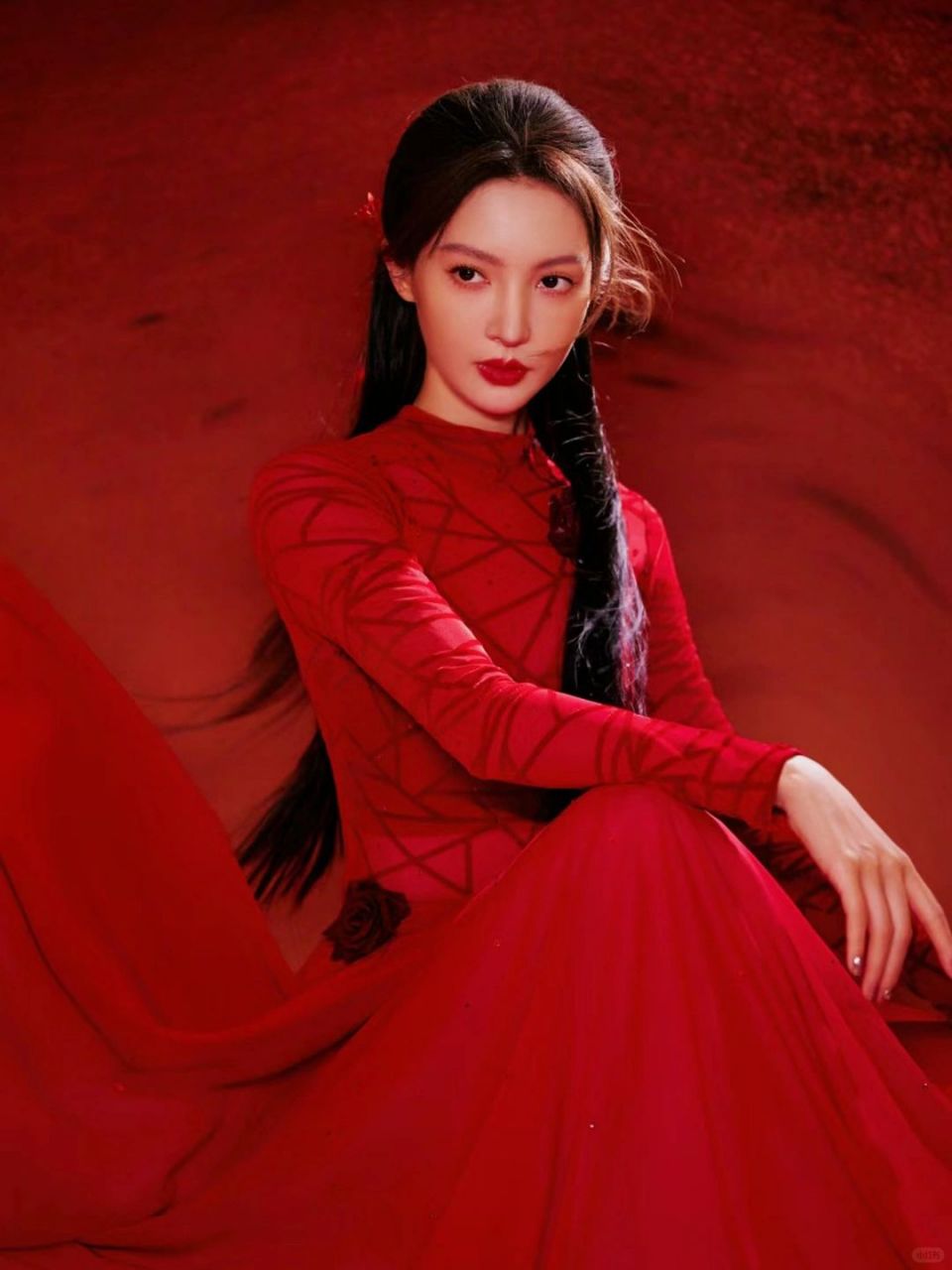 金晨,红色舞裙下的天然舞者这也太美了!