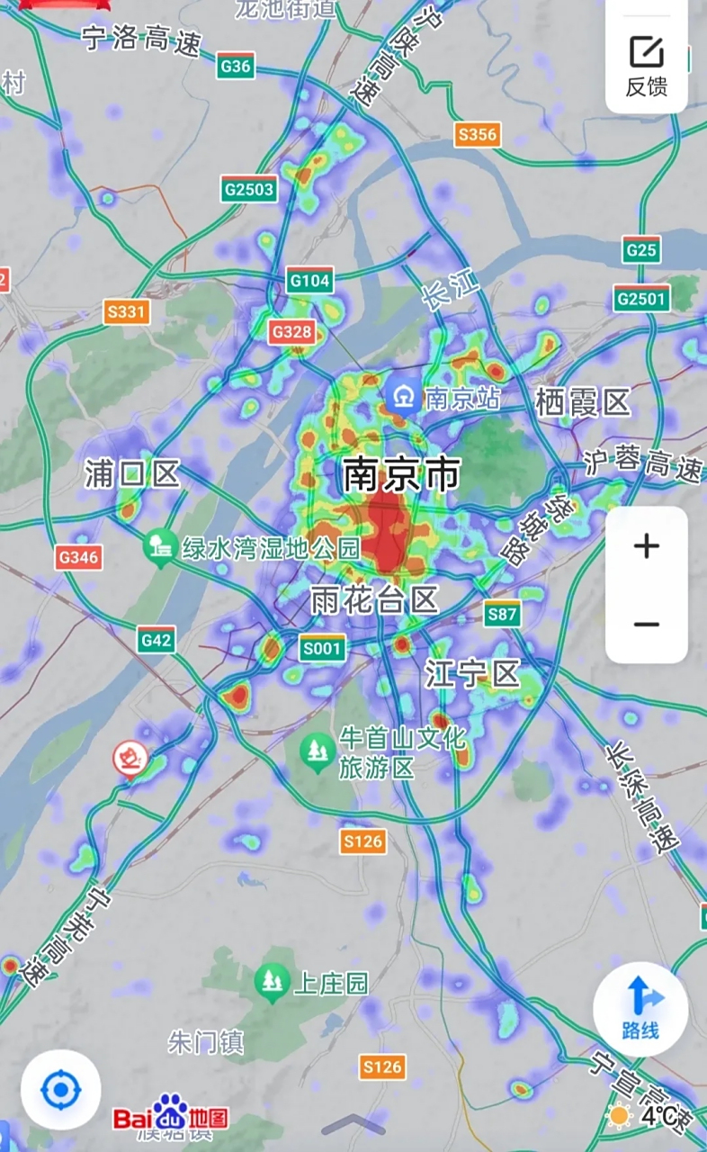 苏州虽然常住人口数量超过南京很多,但是从热力图就能看出,外来人口