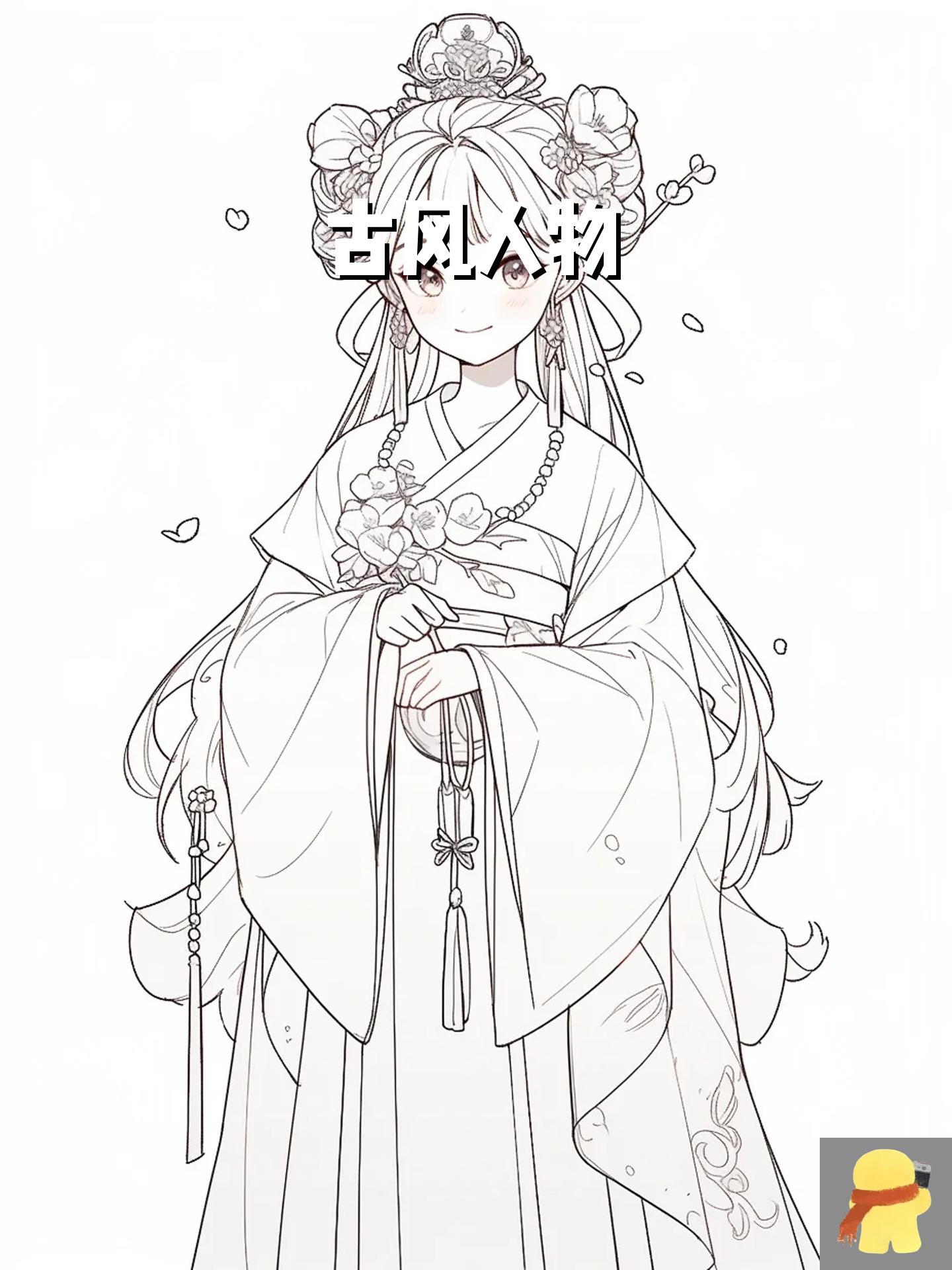 古风人物 画的开心～期待返图