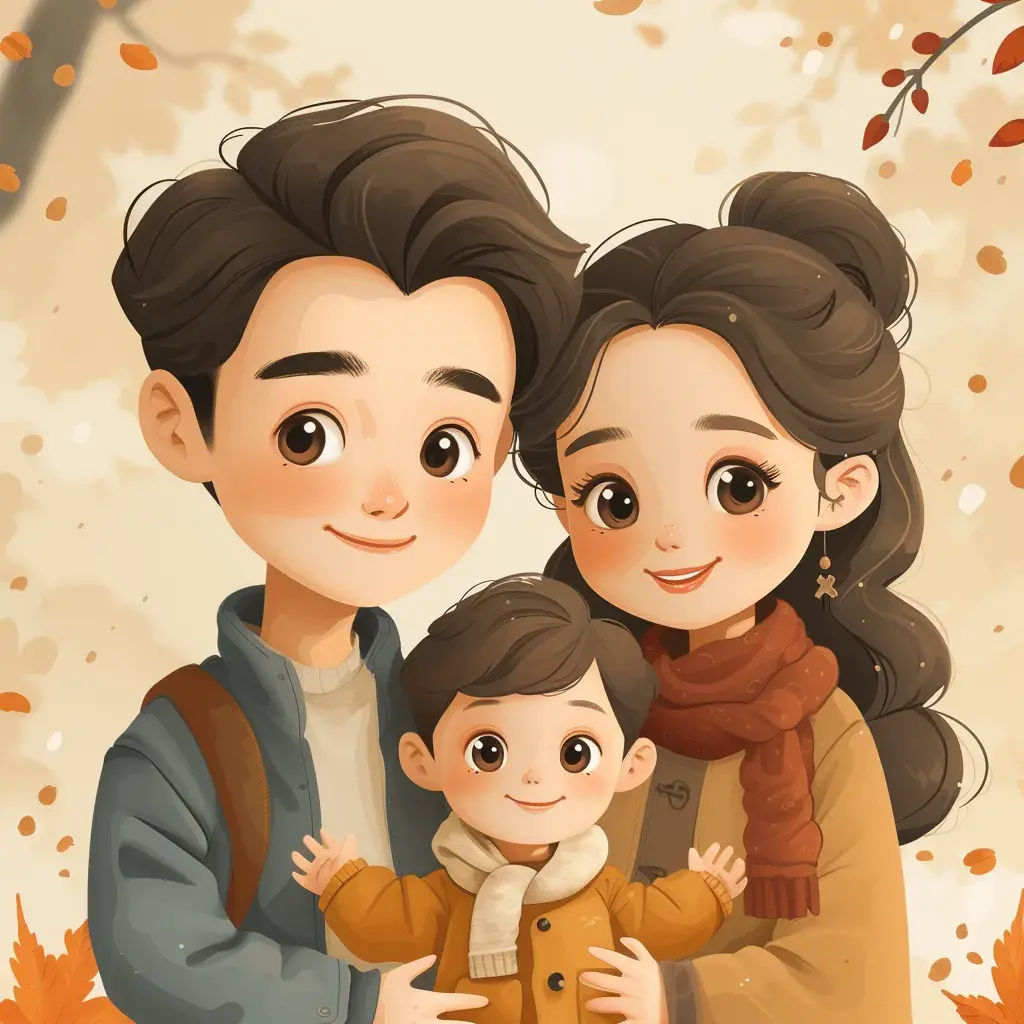 亲子头像,一家人开开心心的最重要