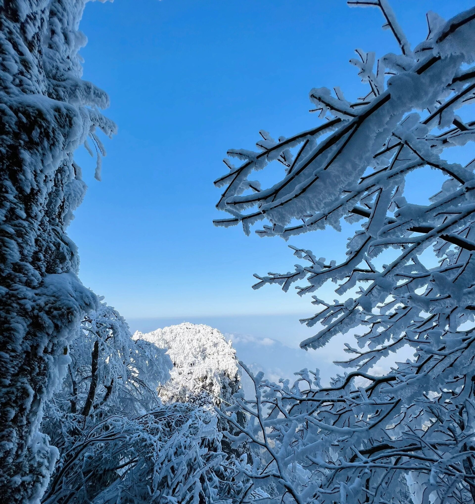 天门山雪景图片图片