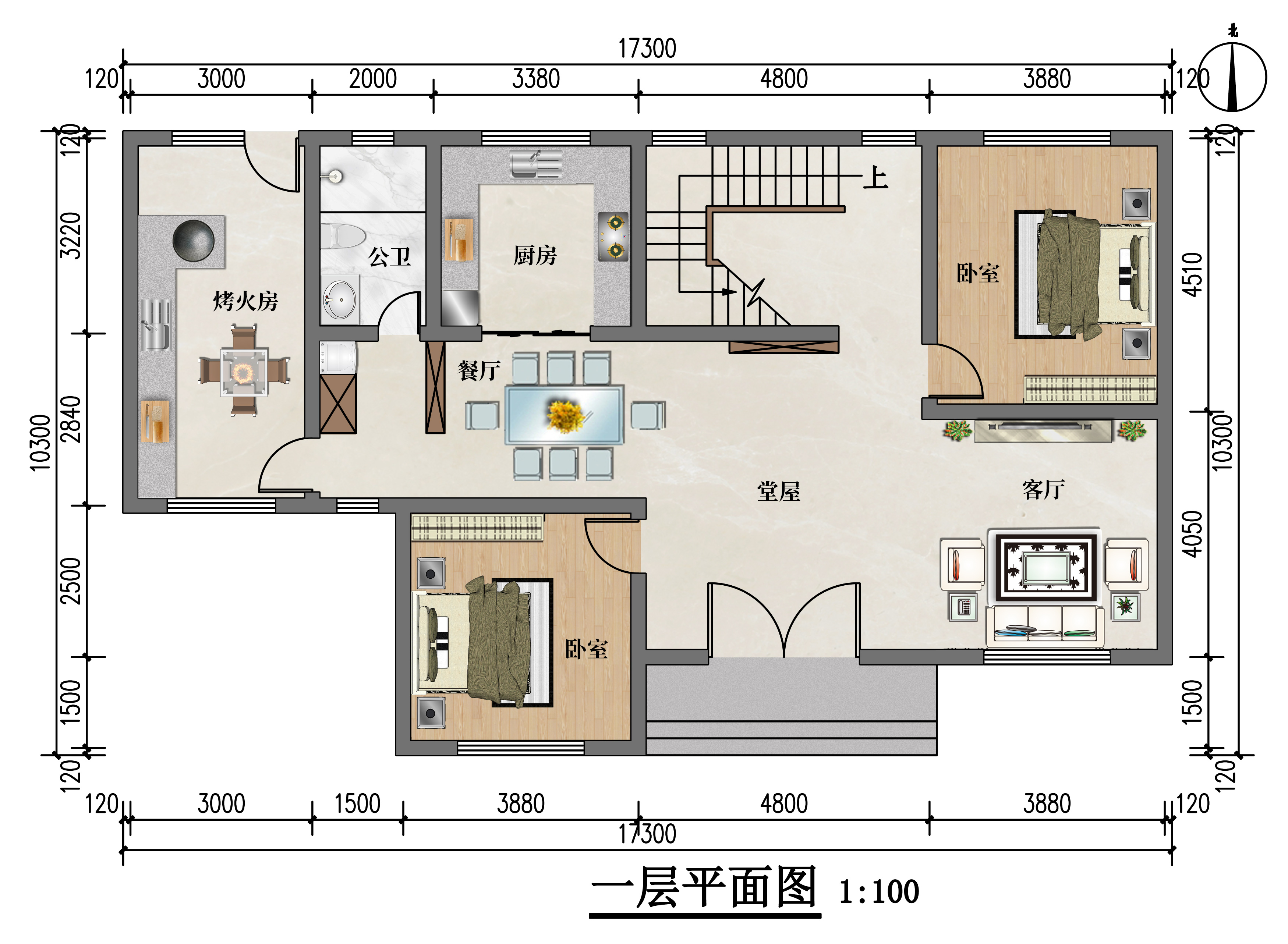 17米乘9米自建房图纸图片