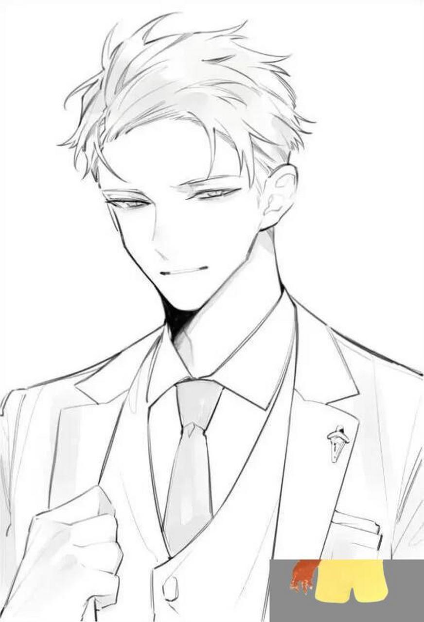 帅气男生线稿 一组二次元男生线稿分享 学会画帅哥
