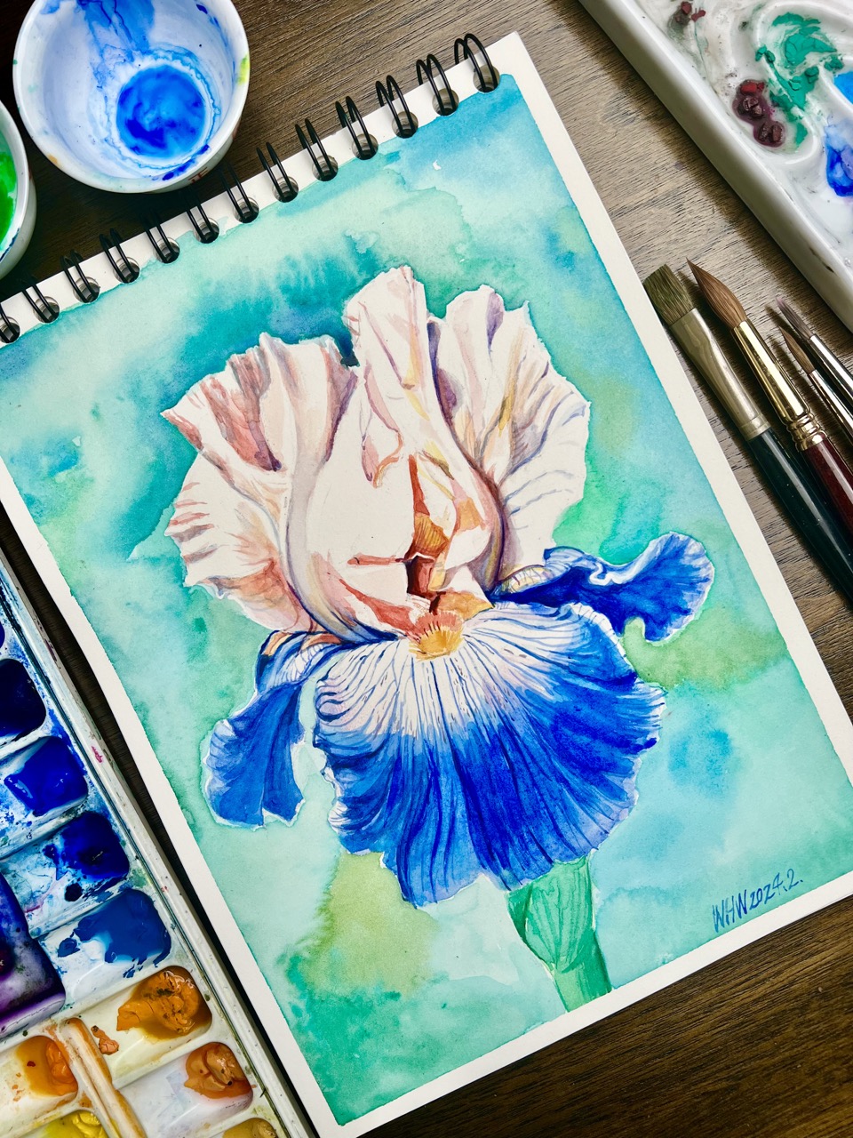 水彩入门画花卉的常用技法:干湿结合法