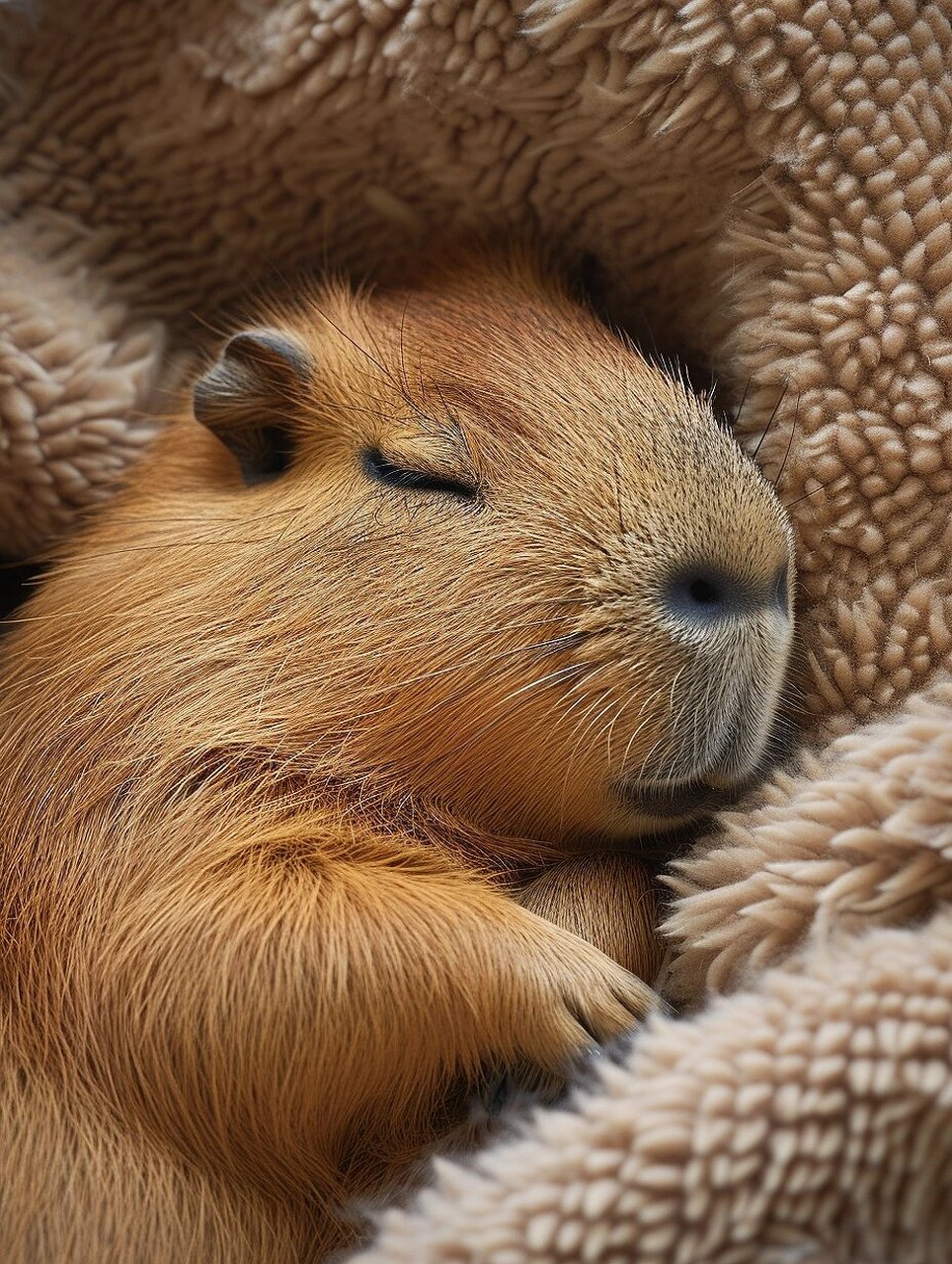 91  小小的水豚宝宝,睡姿超级可爱,让人忍不住想要偷偷摸一摸它柔软