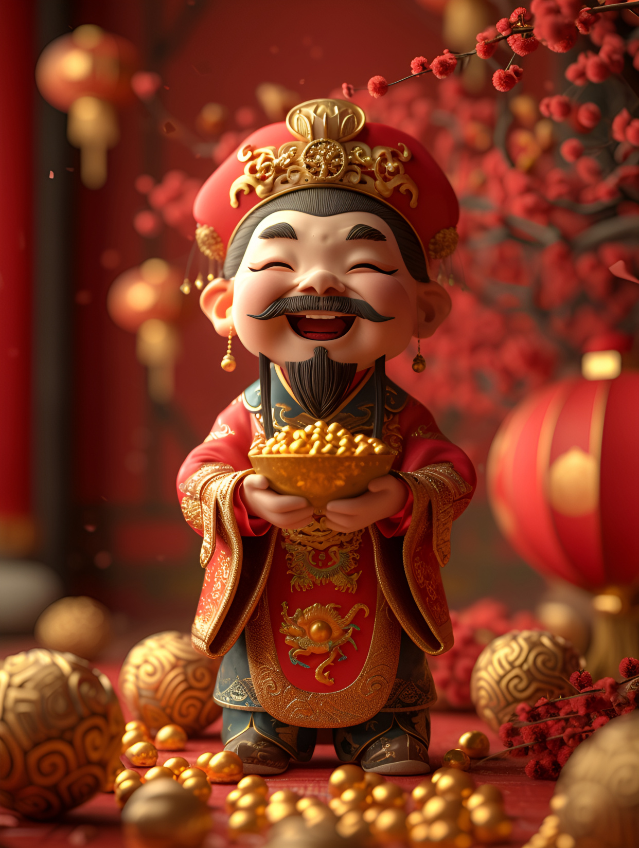 大年初五迎财神图片素材背景图大全