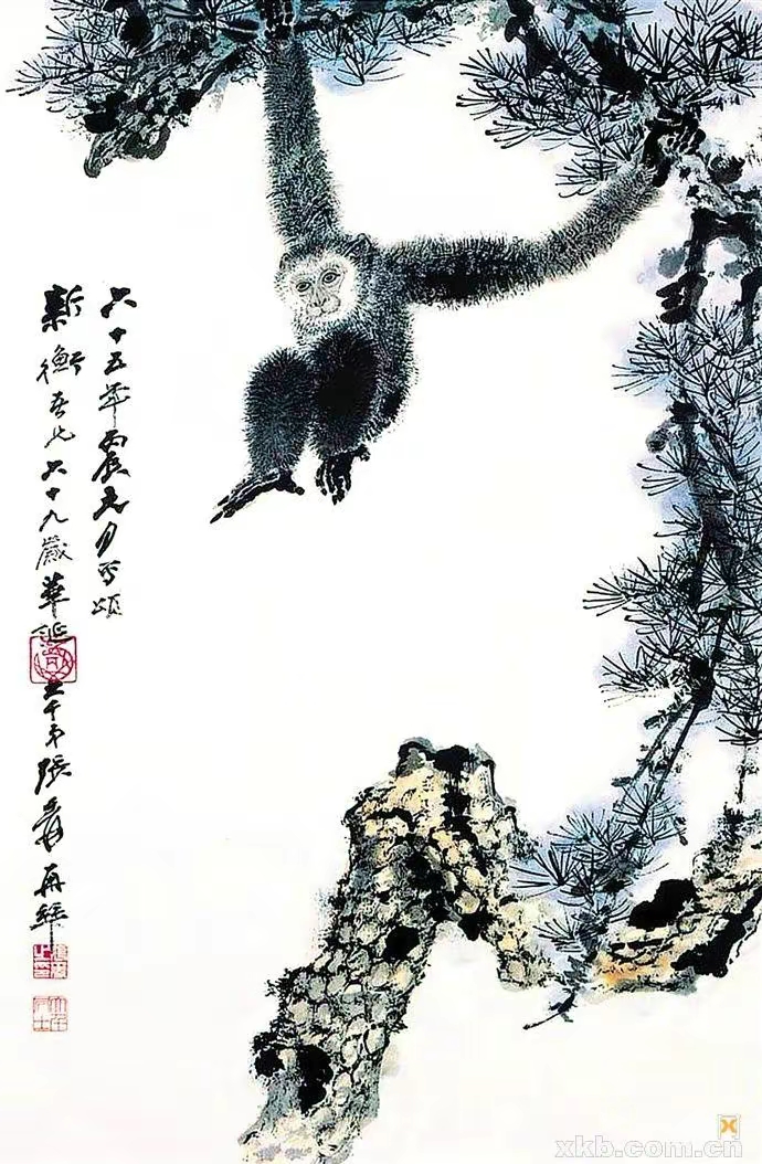 张大千画作——《秋山图》中国惠安螺城人,许伟民,诗