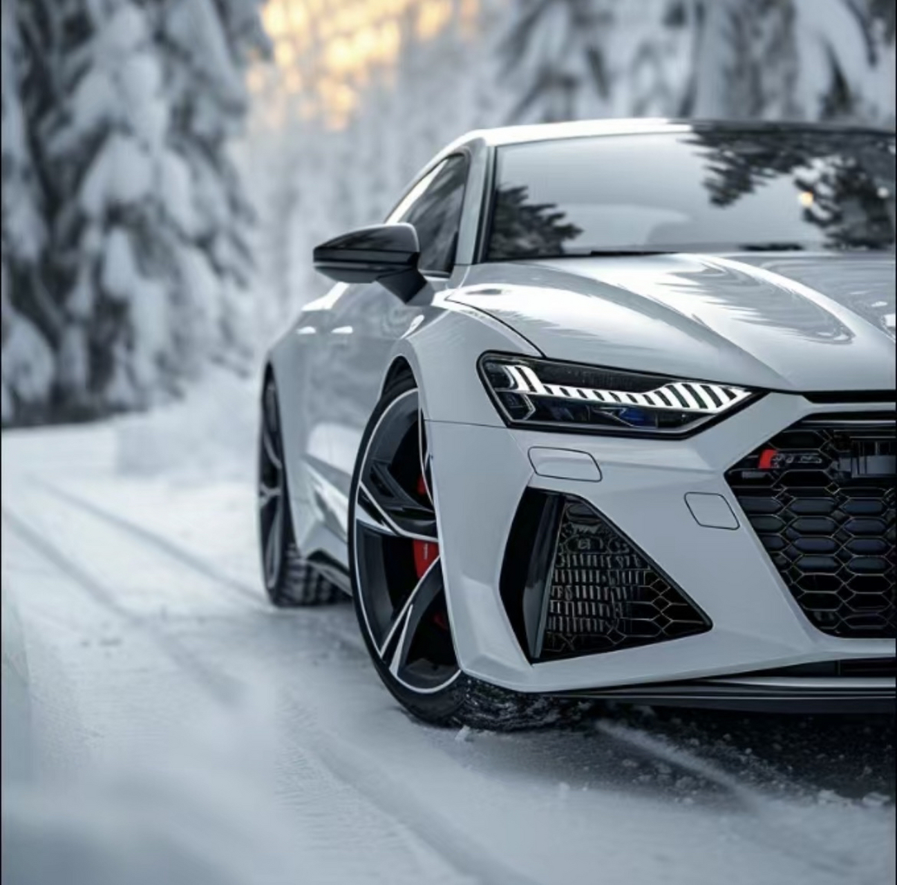 雪地里的奥迪rs7,一道靓丽的风景线[得意]95