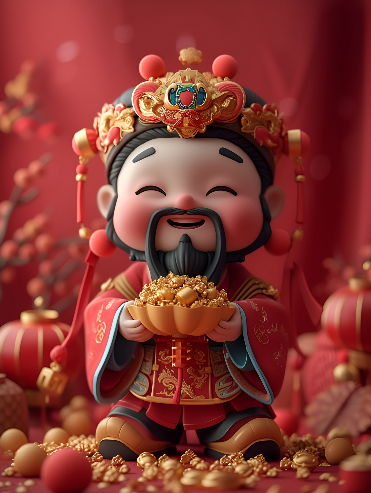 大年初五迎财神图片素材背景图大全