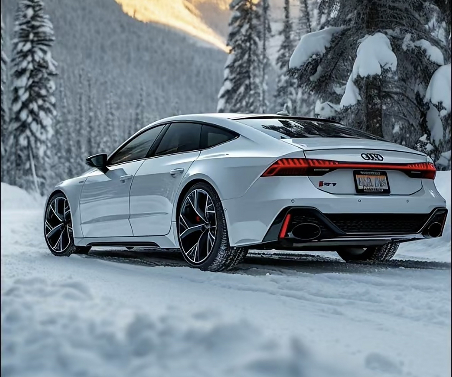 雪地里的奥迪rs7,一道靓丽的风景线[得意]95