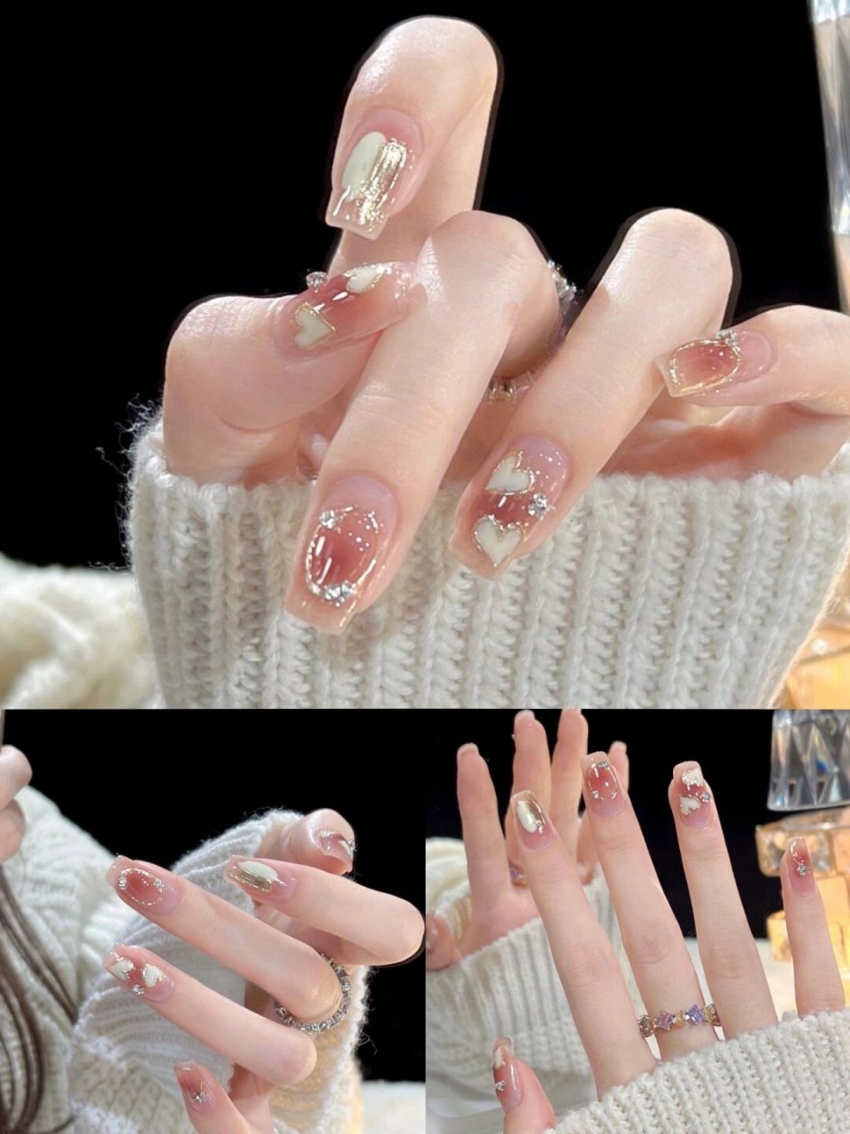 温柔粉透纯欲显白渐变甜心猫眼美甲  94春节出游,当然要选人气爆棚