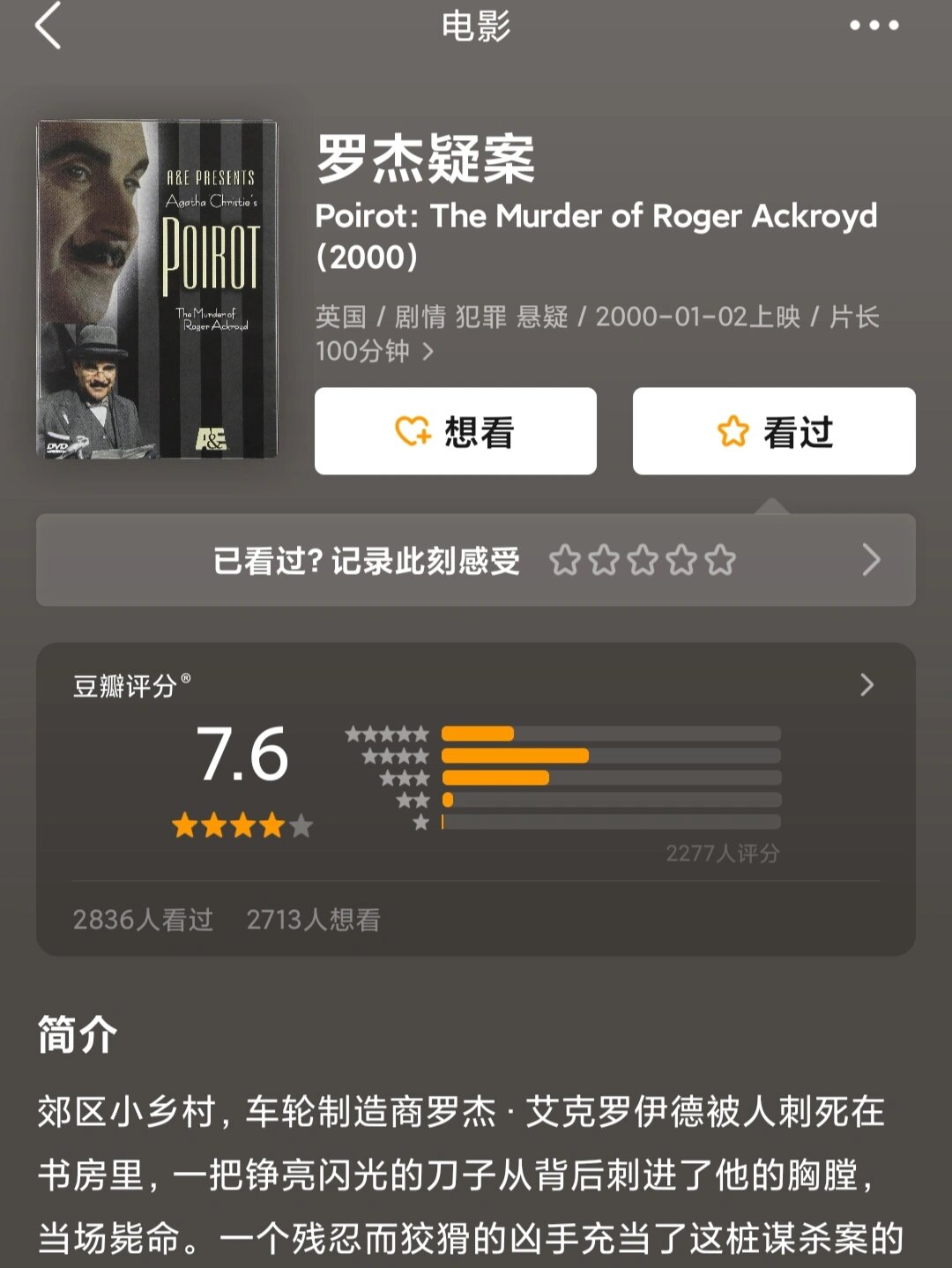 我特别推荐 罗杰疑案电影罗杰疑案电影封面
