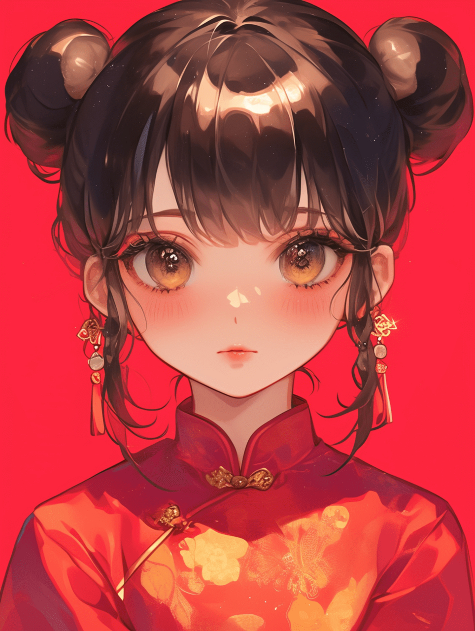 有趣表情:古风美女的红色华服之美#有趣表情# #古风# #古风动漫