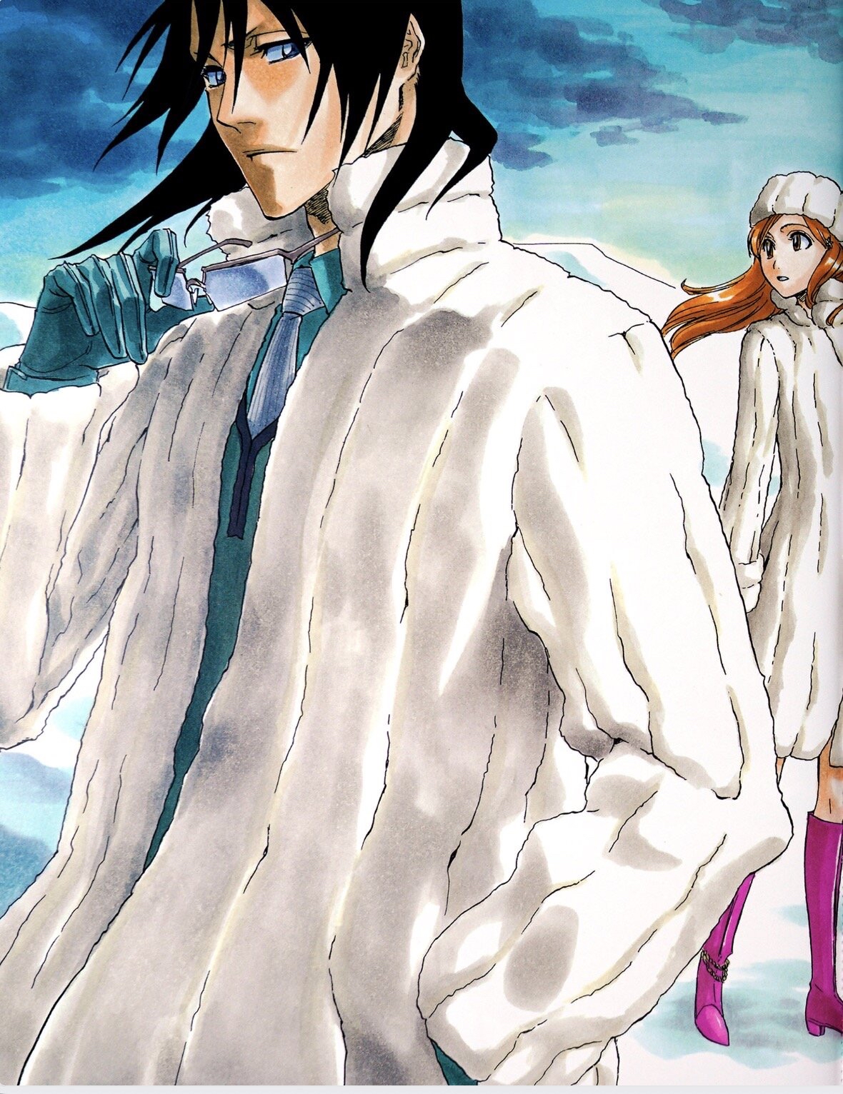 死神原画集!雪地里的朽木白哉和店长!