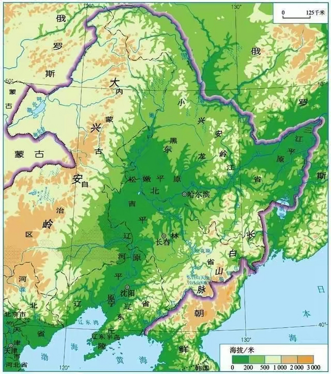 东北地区面积为100万平方千米,主要分布三江平原,松嫩平原和辽河平原.
