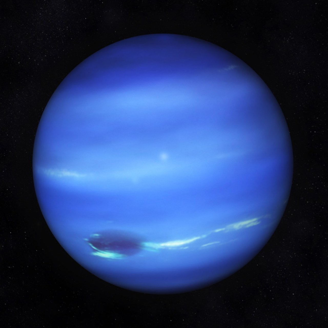 科学漫谈# 海王星因其鲜明的蓝色外观而著名,这种颜色主要是由大气中