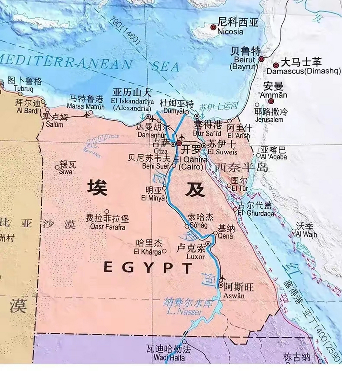 埃及手上拥有苏伊士运河,可以直接控制地中海与红海之间航道