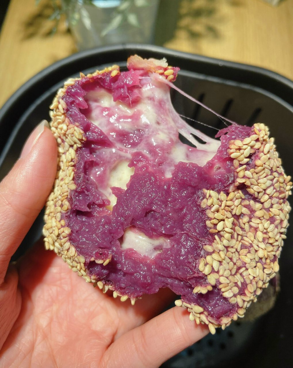 有空气炸锅的都去试试|紫薯芝士球,糯叽叽 糯米粉怎么搭配都好吃,糯