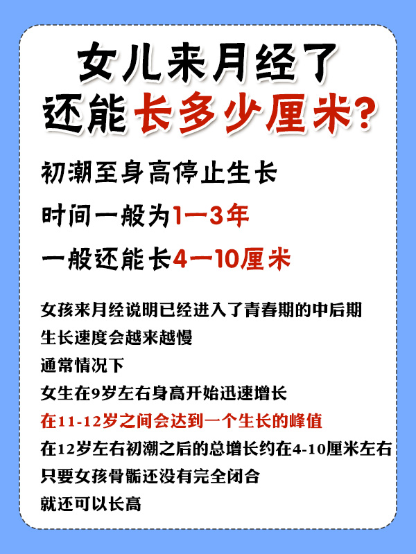 女儿来月经了还能长高多少厘米?妈妈做好3点,帮助孩子突破身高