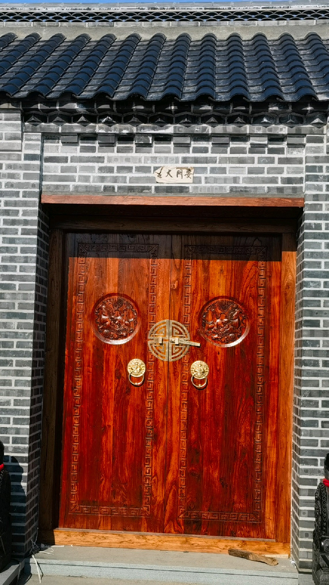中式四合院实木大门双开门农村自建房别墅门庭院大门仿古雕刻大门生产