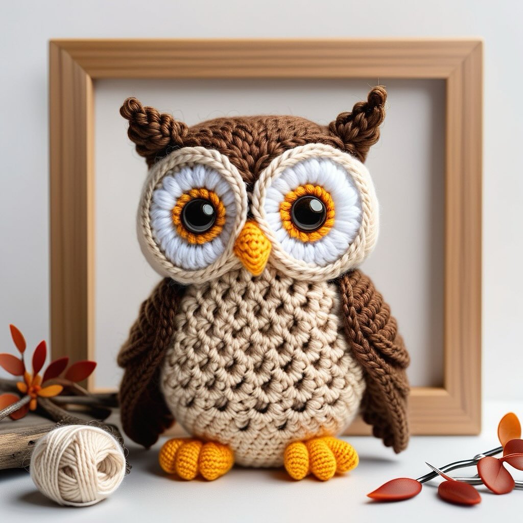 钩针编织可爱的猫头鹰