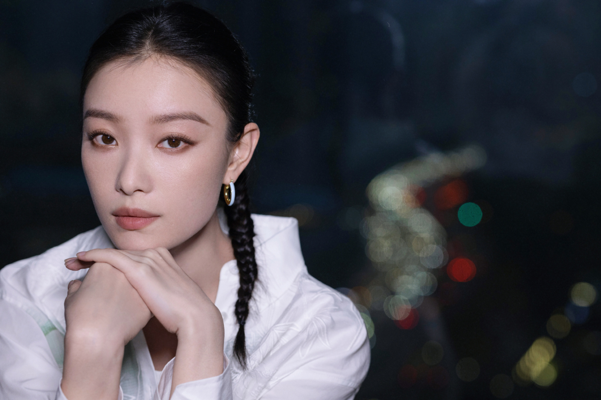 倪妮素雅新中式造型,优雅大气 #倪妮