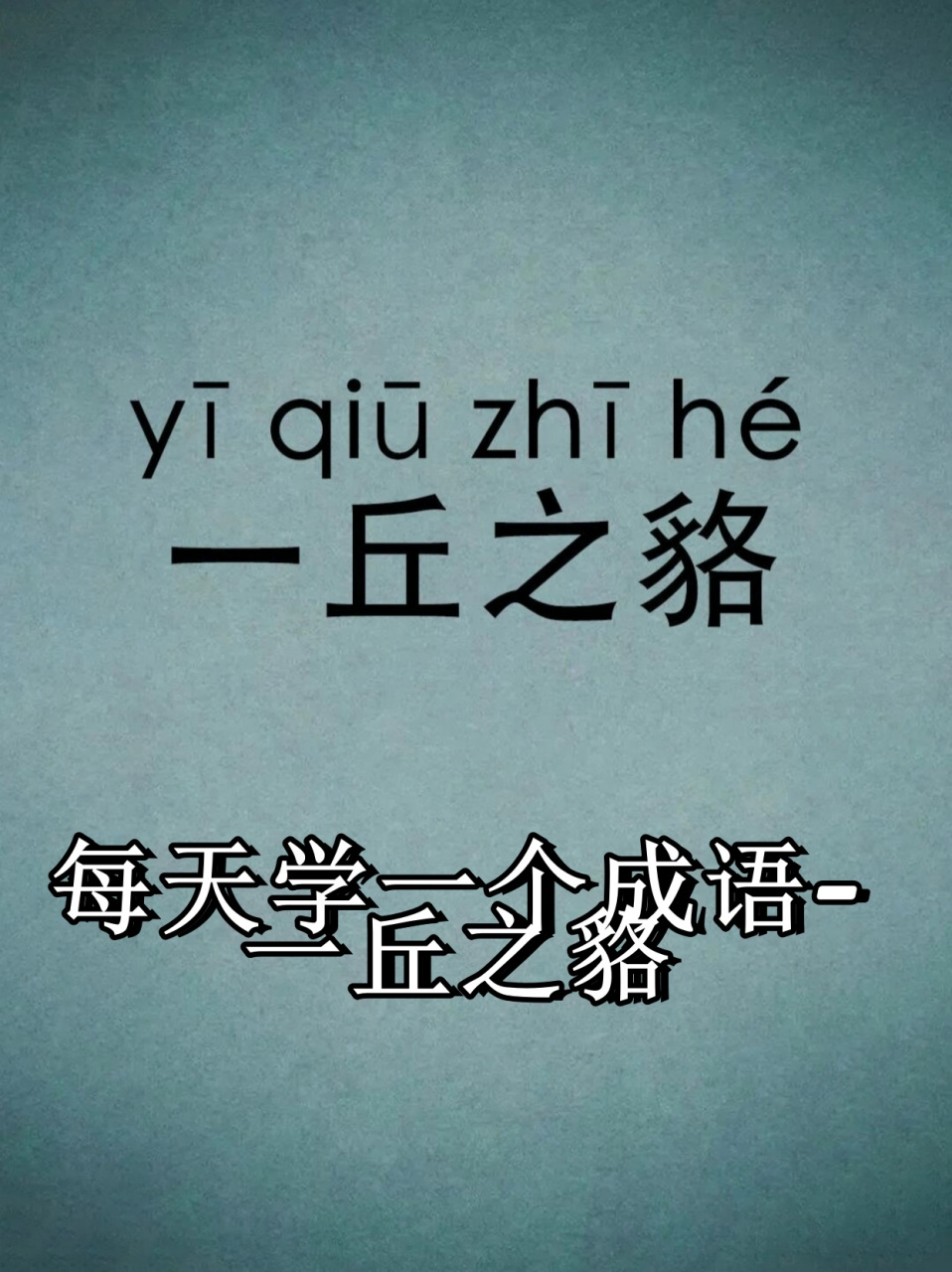 每天学一个成语-一丘之貉 拼音:yī qiū zhī hé�️