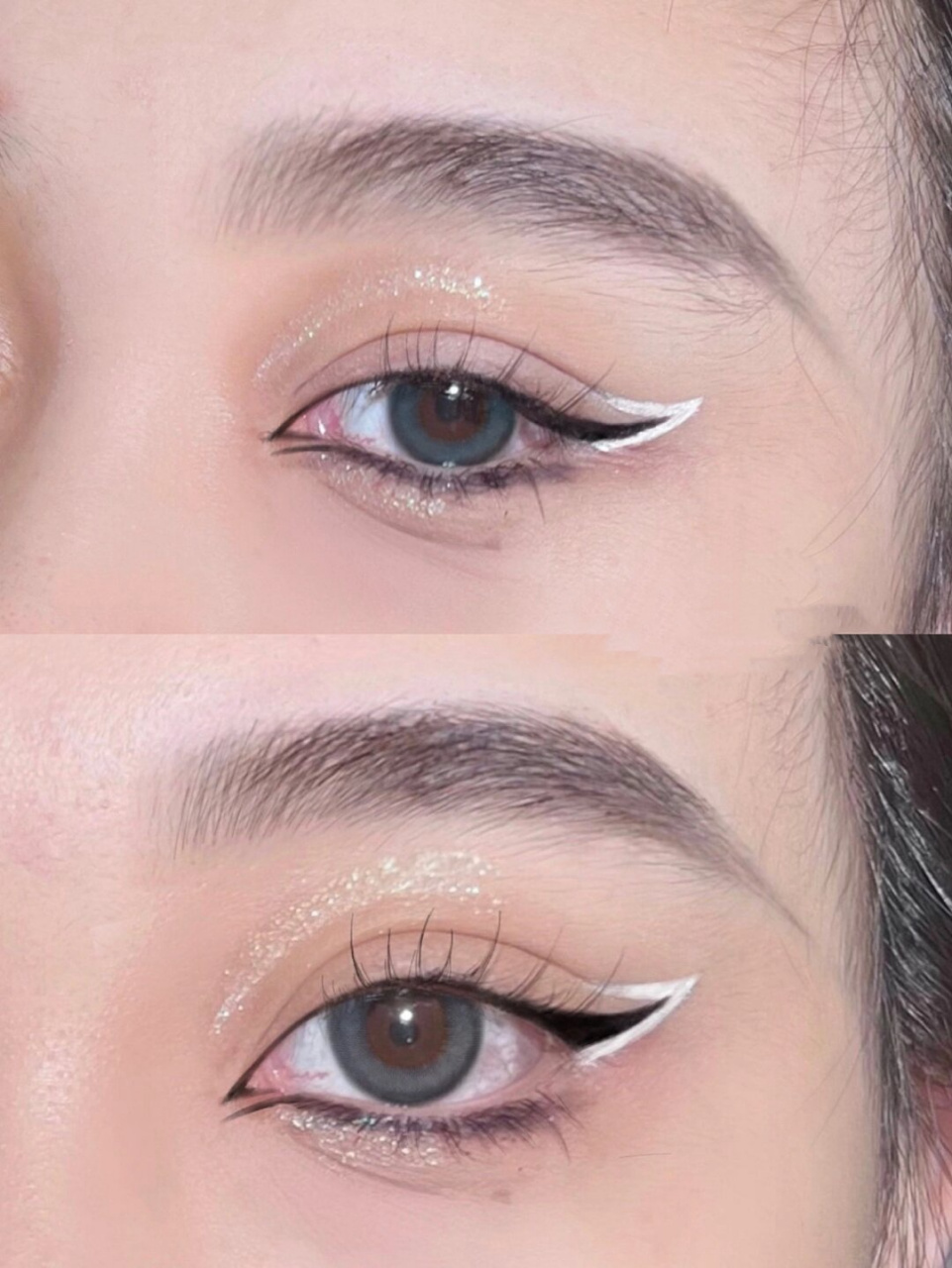 满满的未来科技感,白色眼线简直是出圈神器!