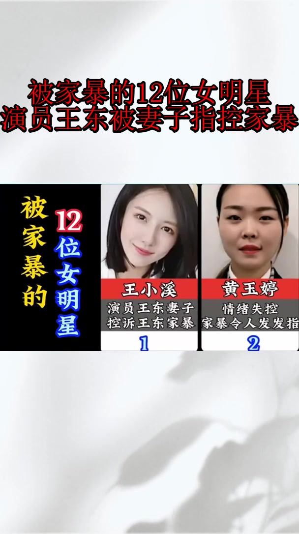 被家暴的12位女明星演员王东被妻子指控家暴