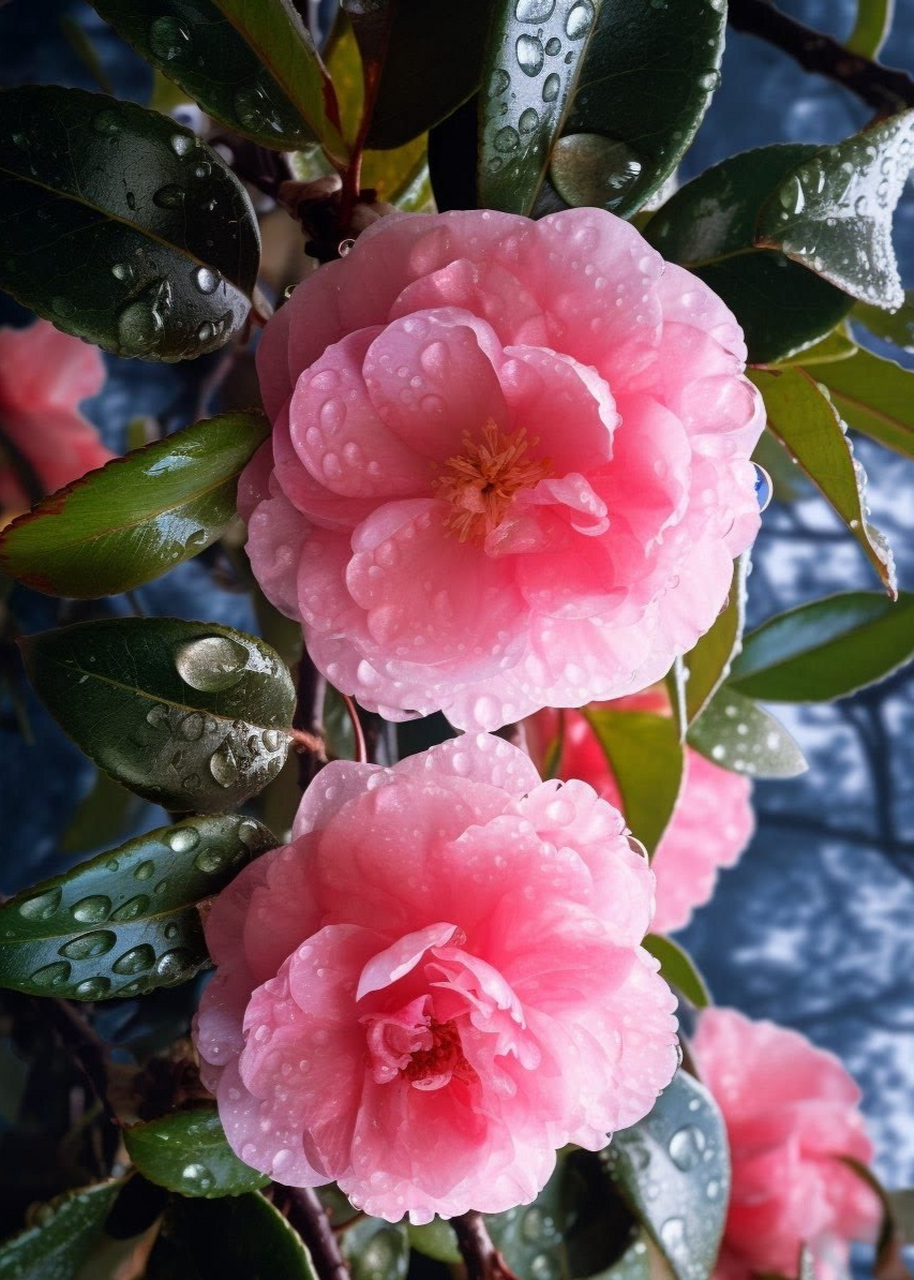 鲲鹏计划# 粉色山茶花|代表深深的感情和无尽的爱意.