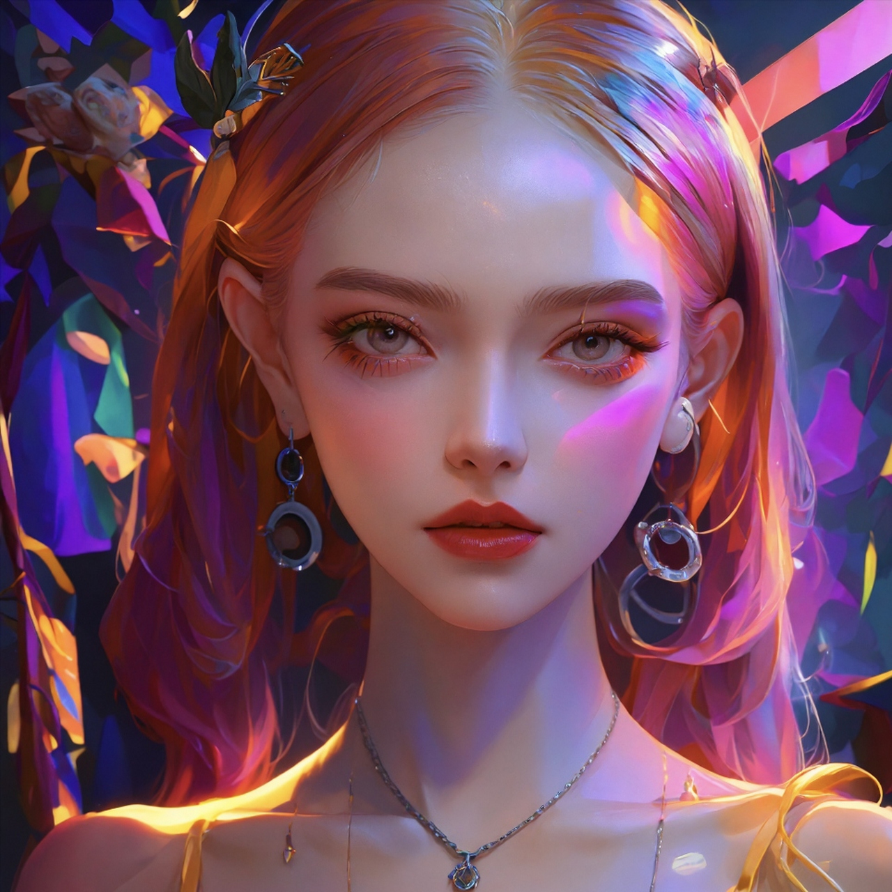 (一组色彩艳丽的酷女孩👧头像)