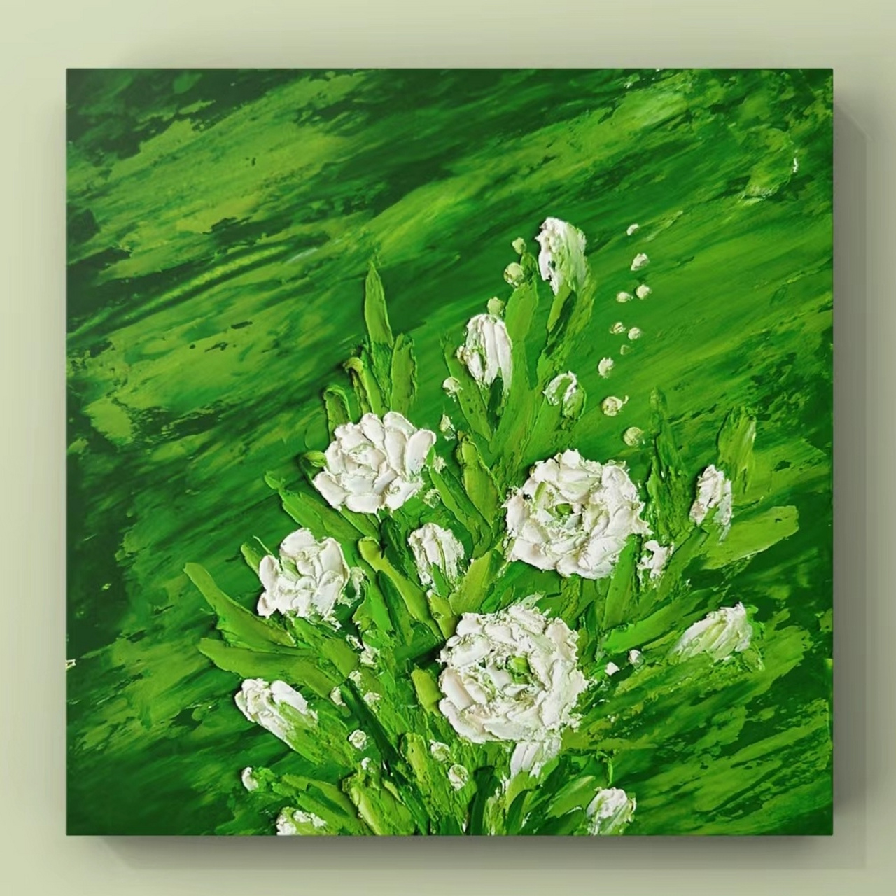 今天我要分享的是一款生机勃勃,春色盎然的油画,这个配色也是绝了!