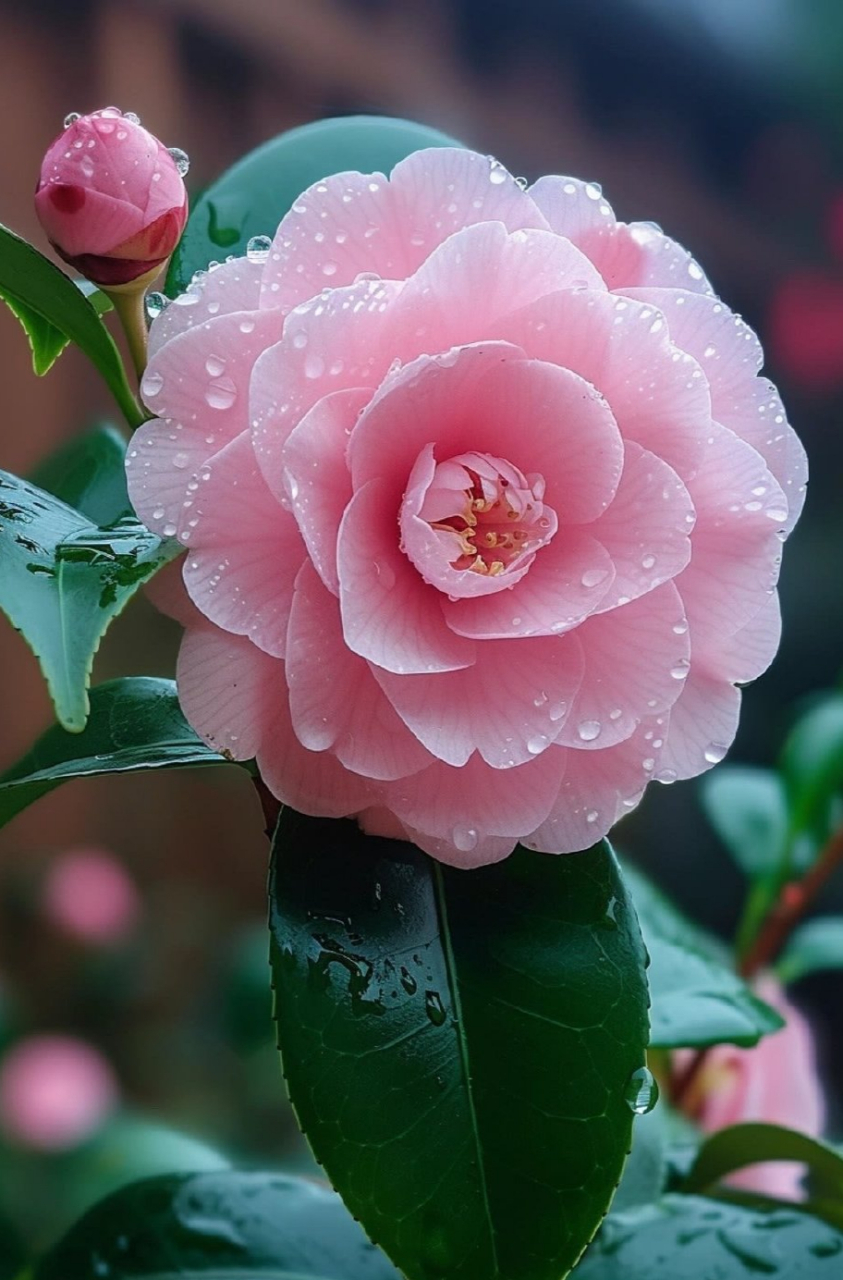 鲲鹏计划# 粉色山茶花|代表深深的感情和无尽的爱意.