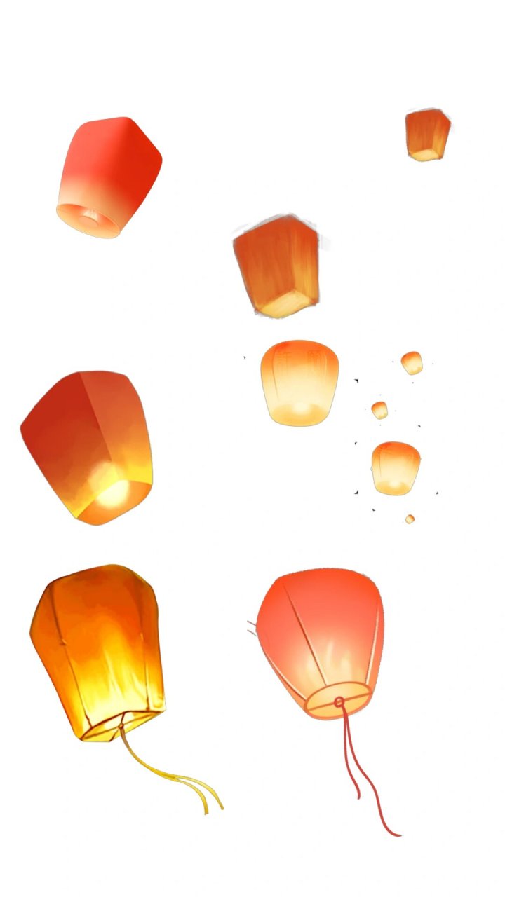 中元节孔明灯,莲花灯免抠素材  💔🕯️ 为逝去的亲人点一盏心灯