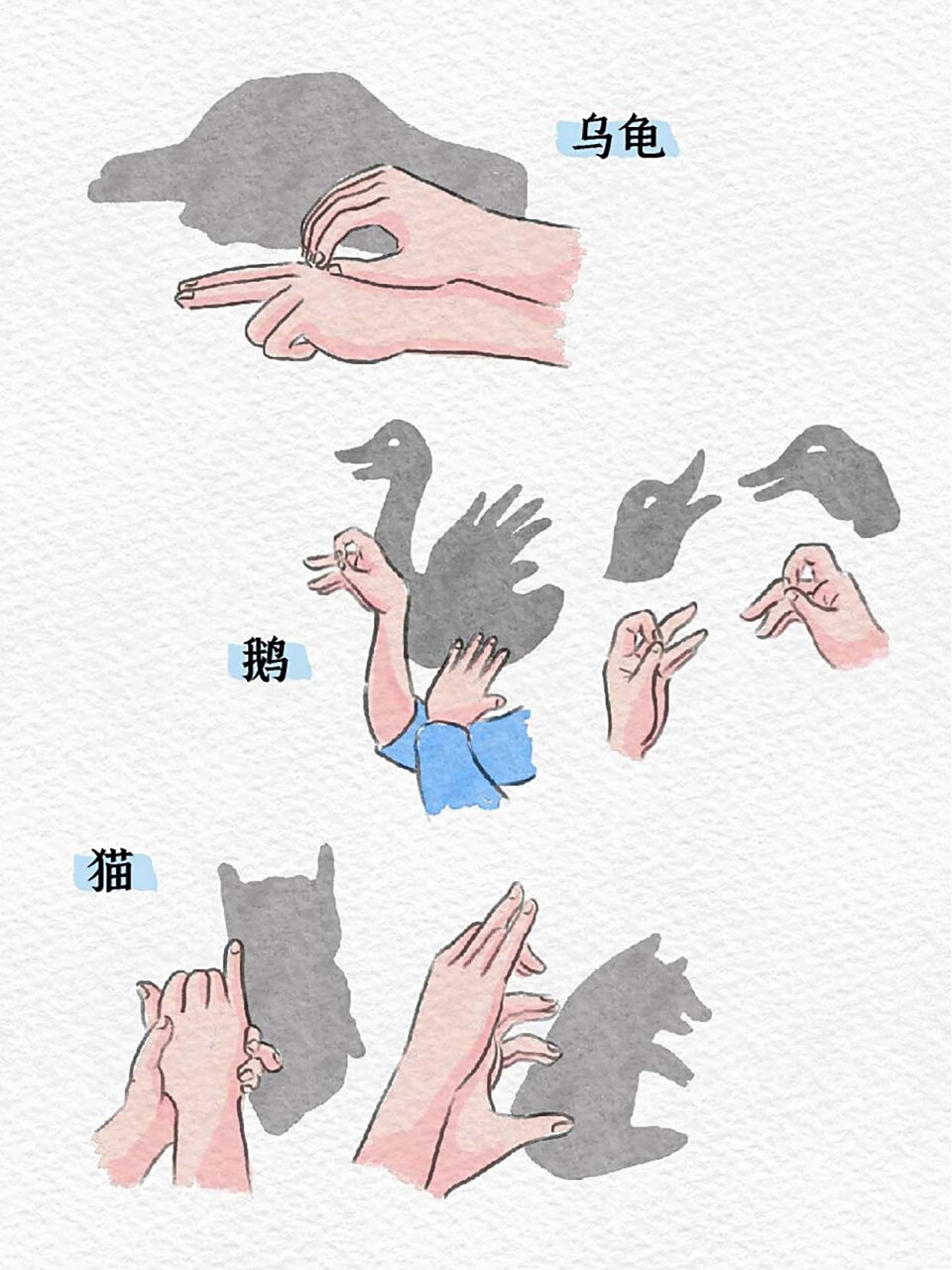 给孩子们的趣味儿童手影游戏