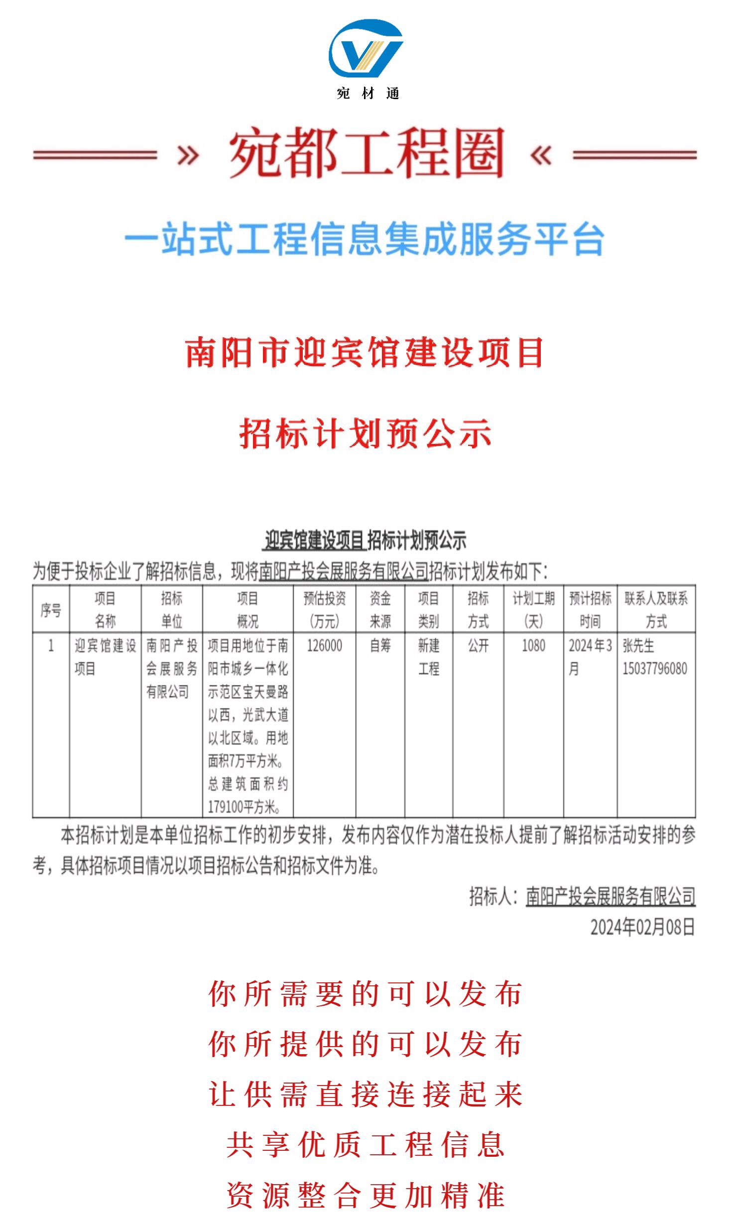 南阳市迎宾馆建设项目招标计划预公示