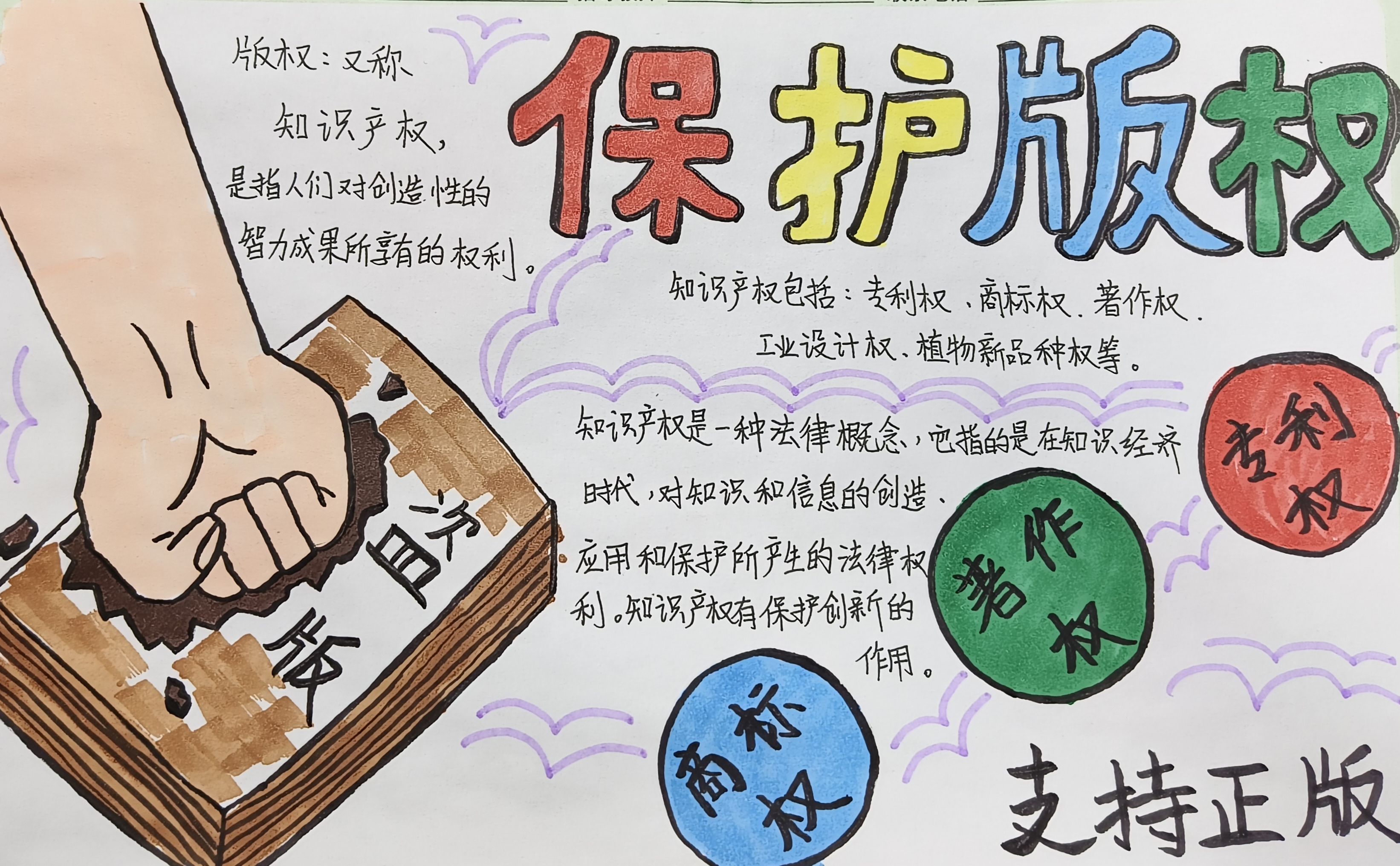 保护版权/保护知识产权手抄报