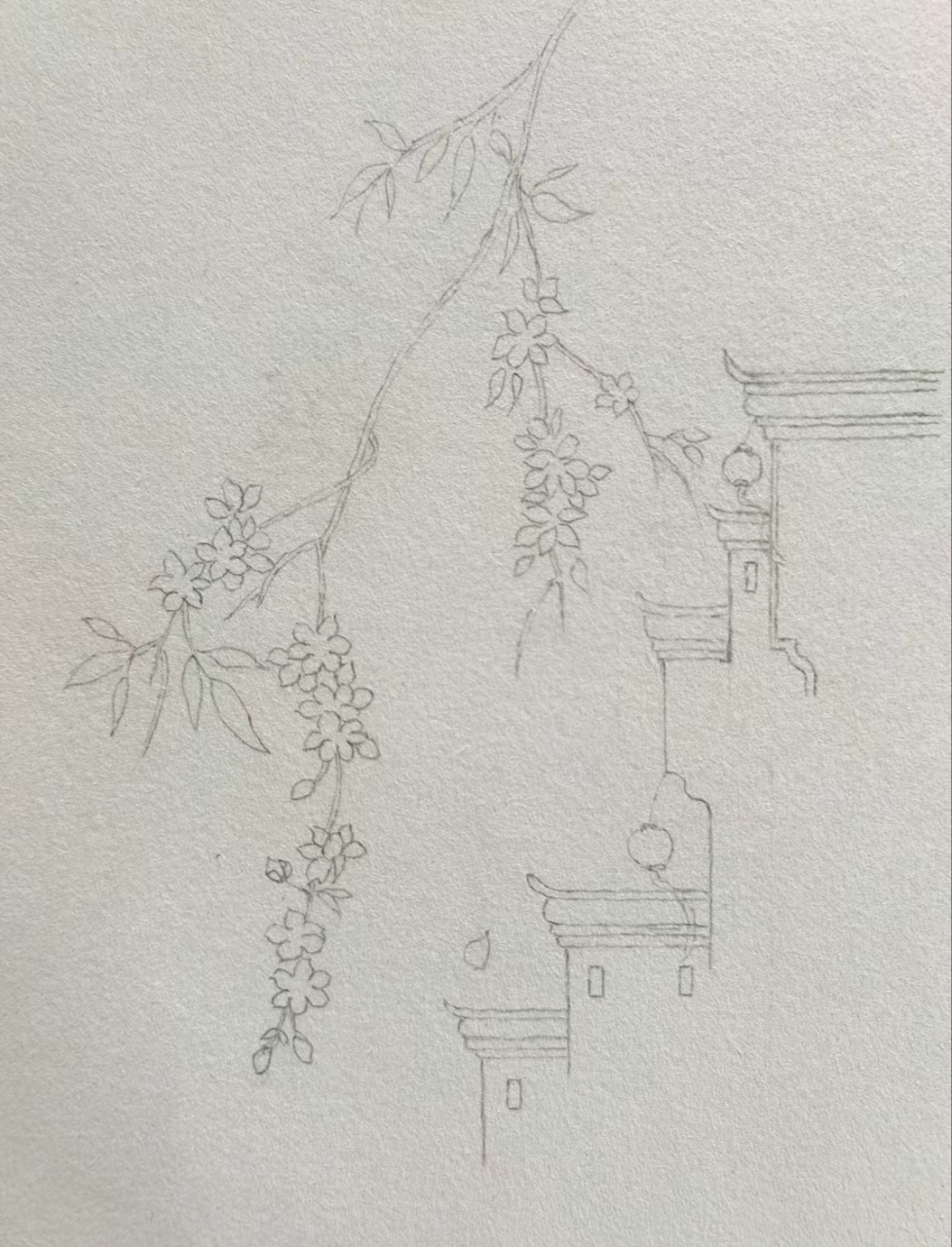 彩铅春景图|附分解图 人间二月,冬在脚尖,春在眉睫,愿以温柔待花开,愿