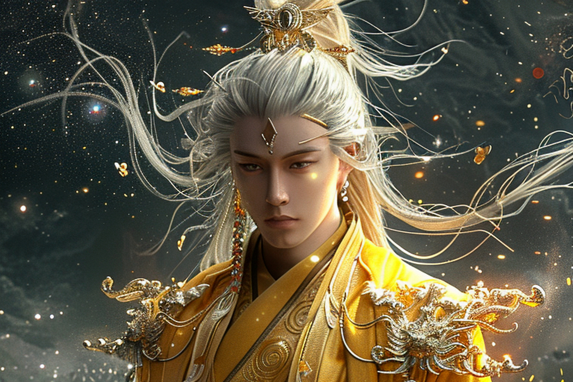 东皇太一是华夏神话中的至高神祇,掌管生死轮回,被描绘为威严庄重的