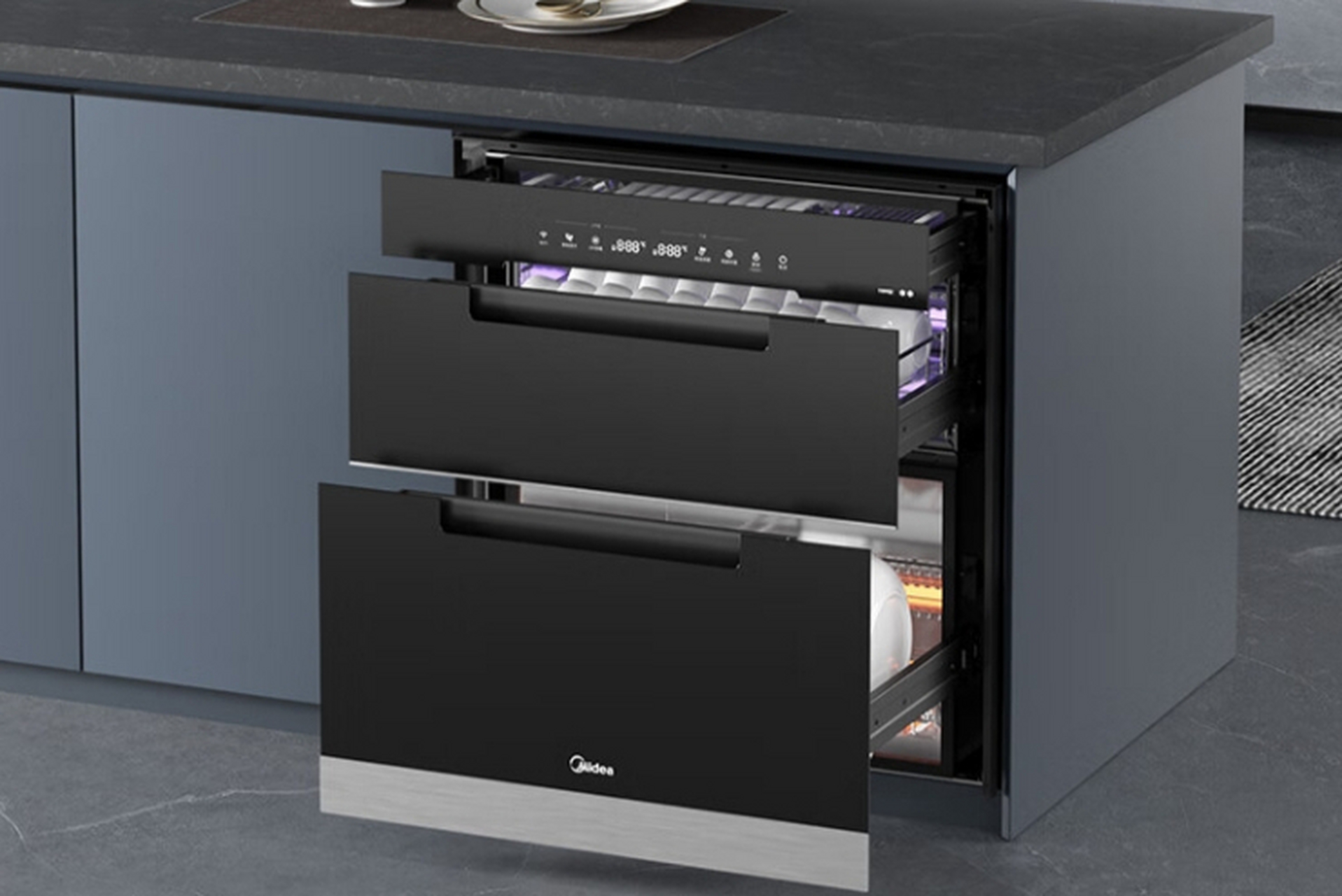 美的消毒柜家用嵌入式110yq2是一款高容量,多功能的产品,现代雅致的