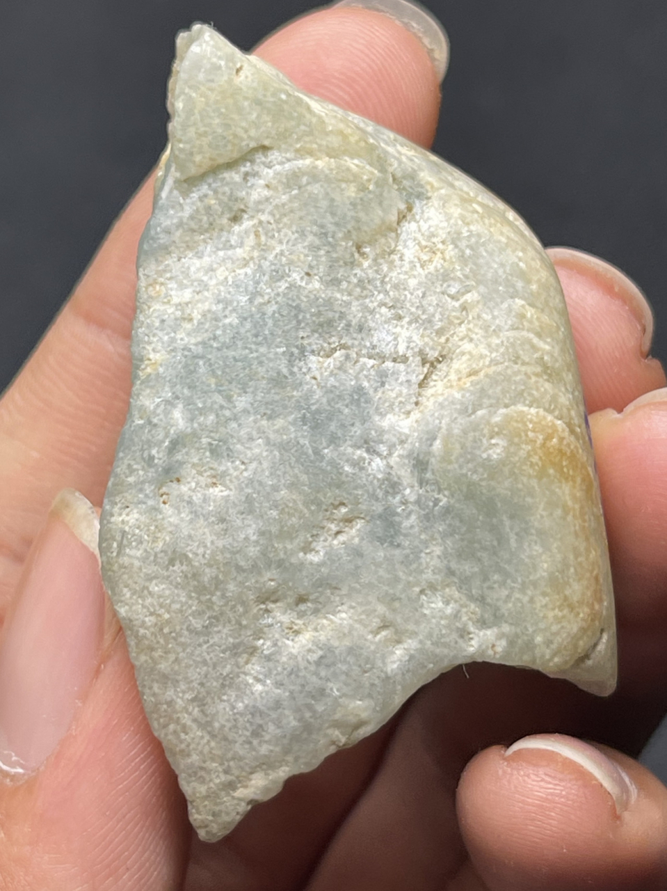 缅甸翡翠原石天然a货玉石毛料 65克大马坎水石断口 尺寸:	52.3/33.