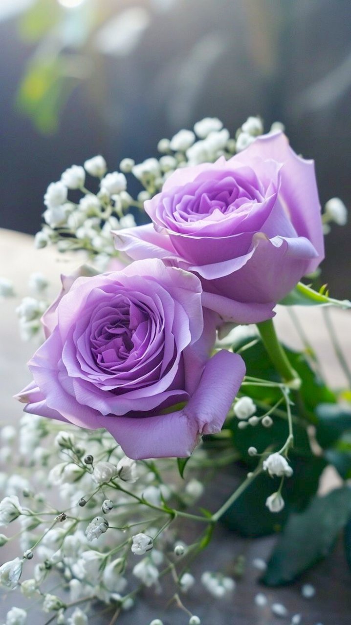 浅紫色玫瑰,一尘不染的浪漫