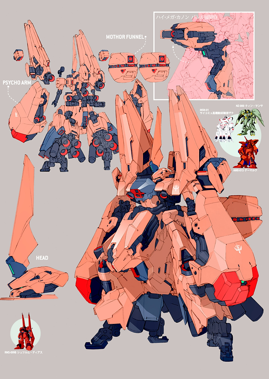 一组《机动战士高达:提坦斯的旗帜下》中的阿克西斯与火星吉翁ms与