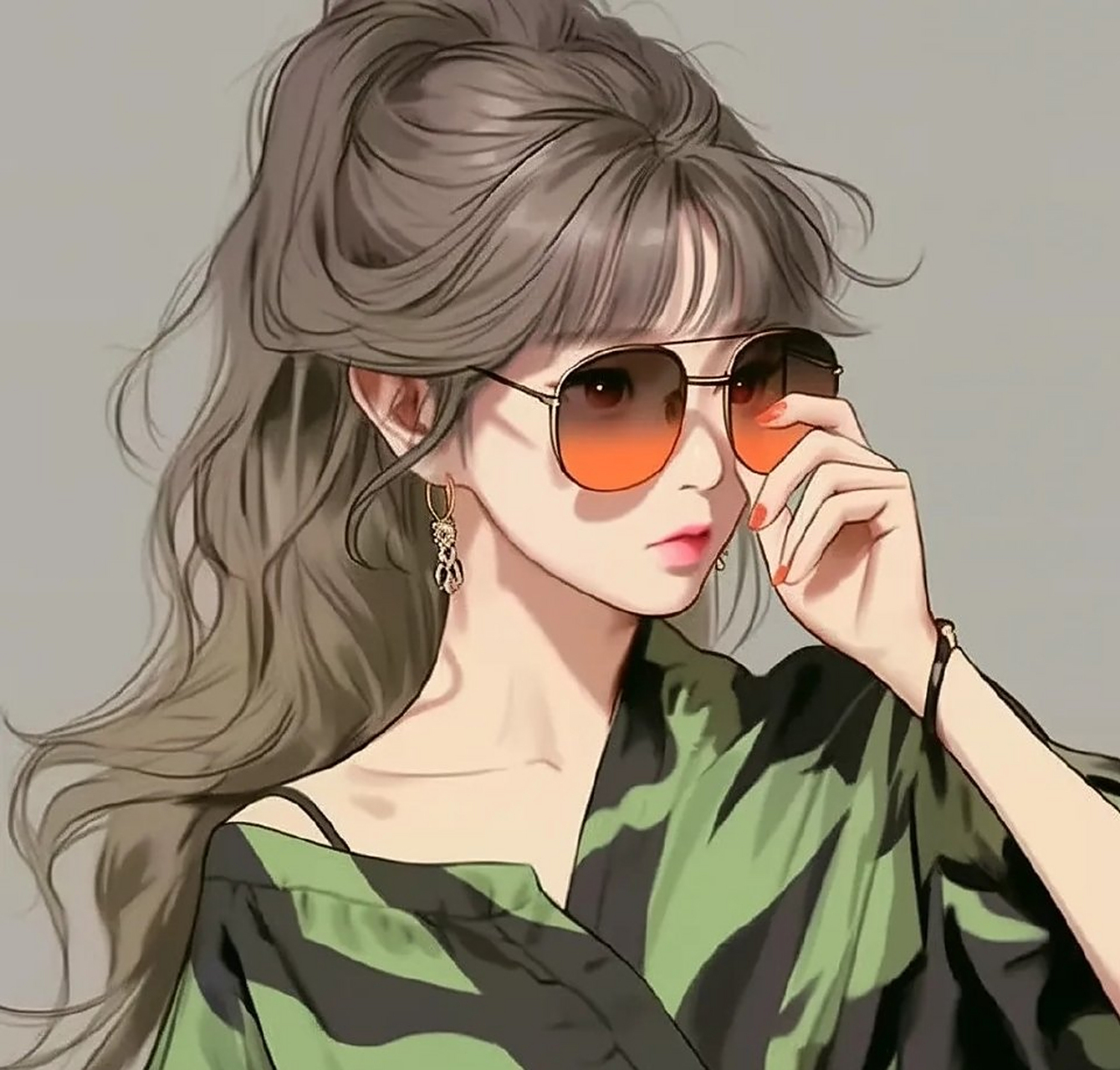 炫酷墨镜女生头像|闺蜜头像